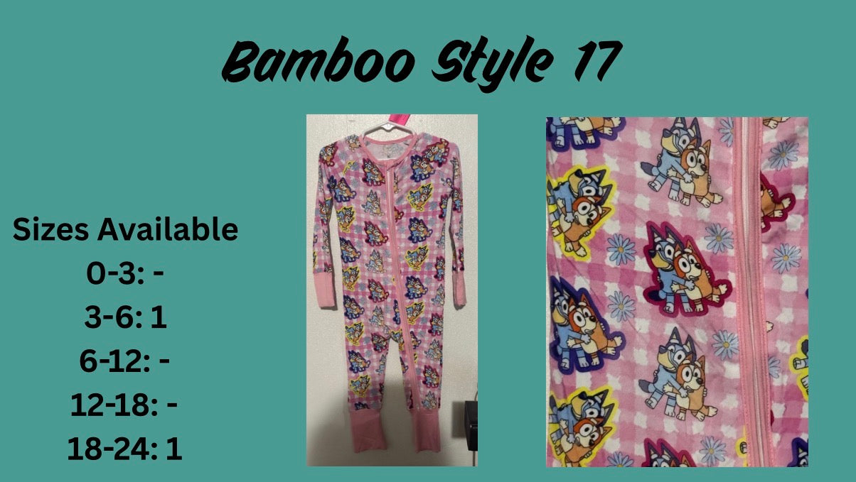 Style 16, 17, 18, 19, 20 Bamboo Zippy