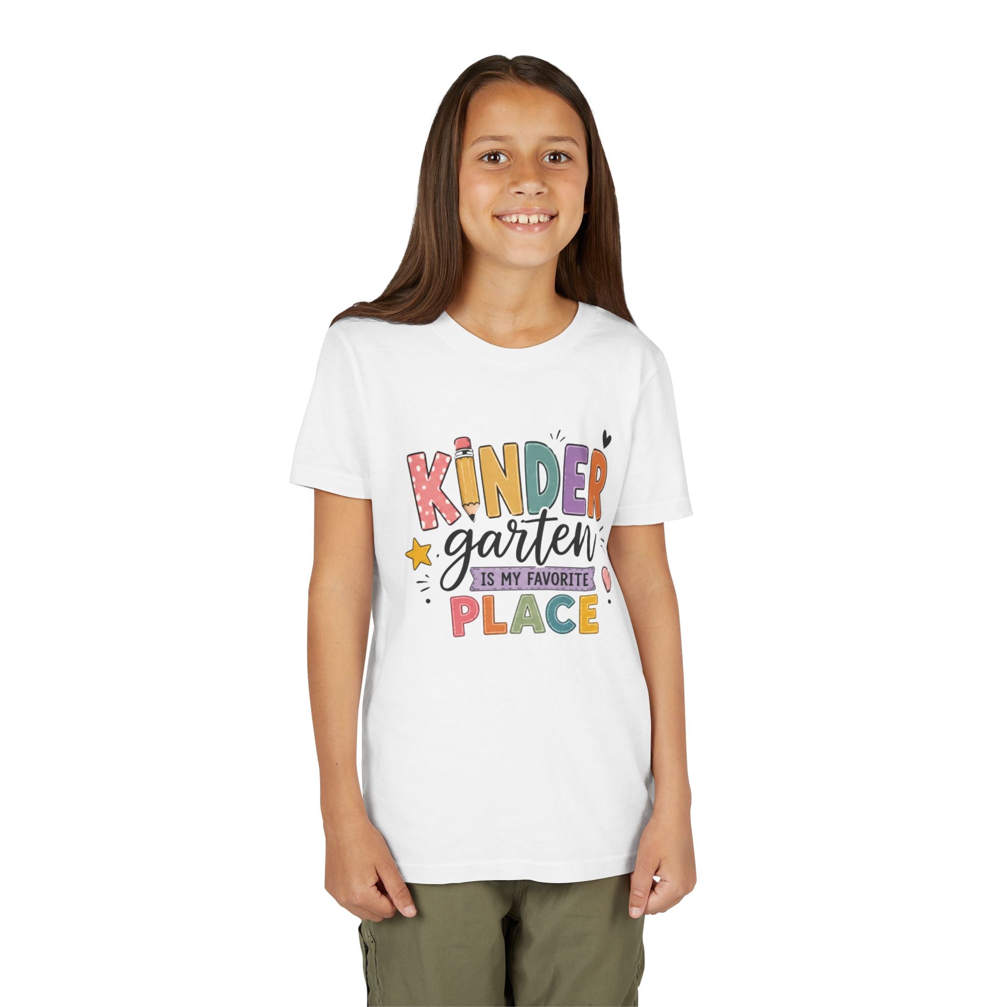 Kindergarten Is My Favorite Place Graphic T-Shirt - Cute Colorful Back-to-School Shirt for Kids