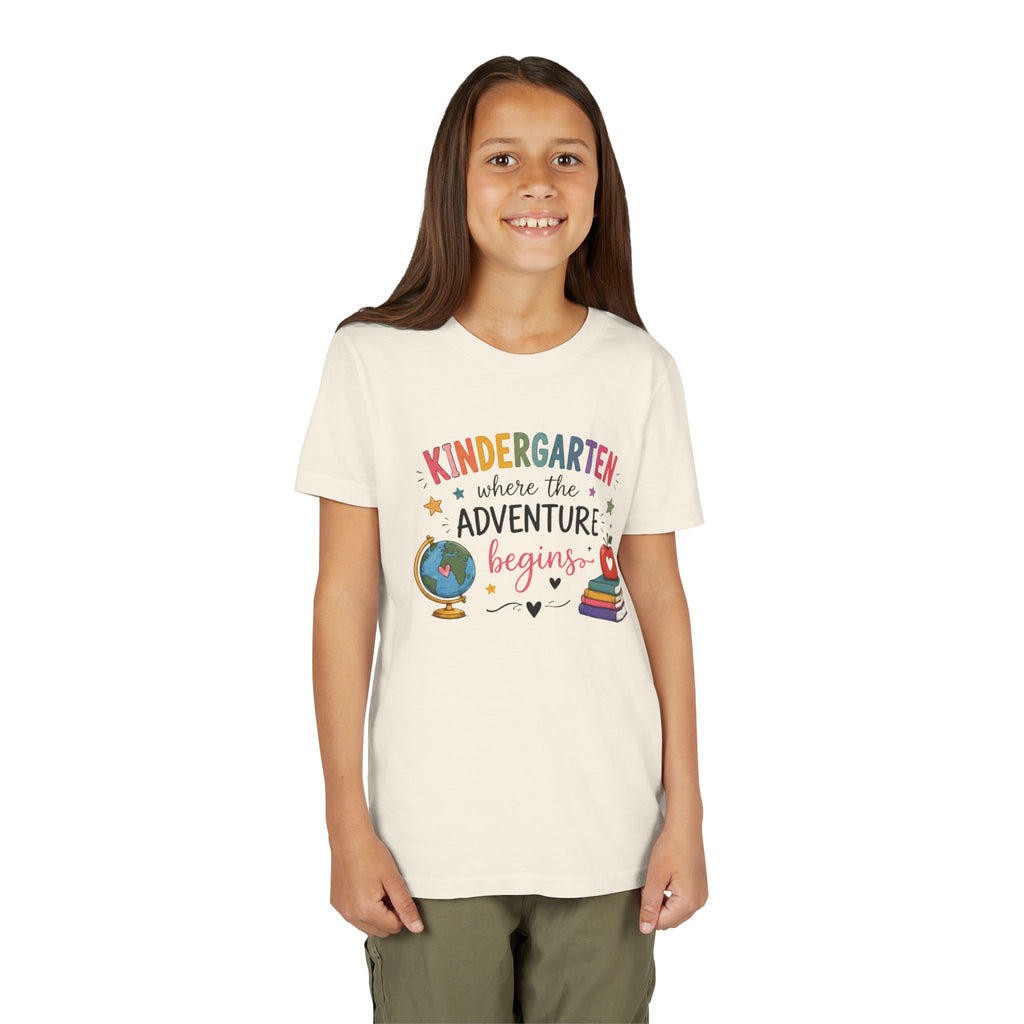 Kindergarten Adventure Graphic T-Shirt – "Kindergarten Where the Adventure Begins" Back-to-School Shirt