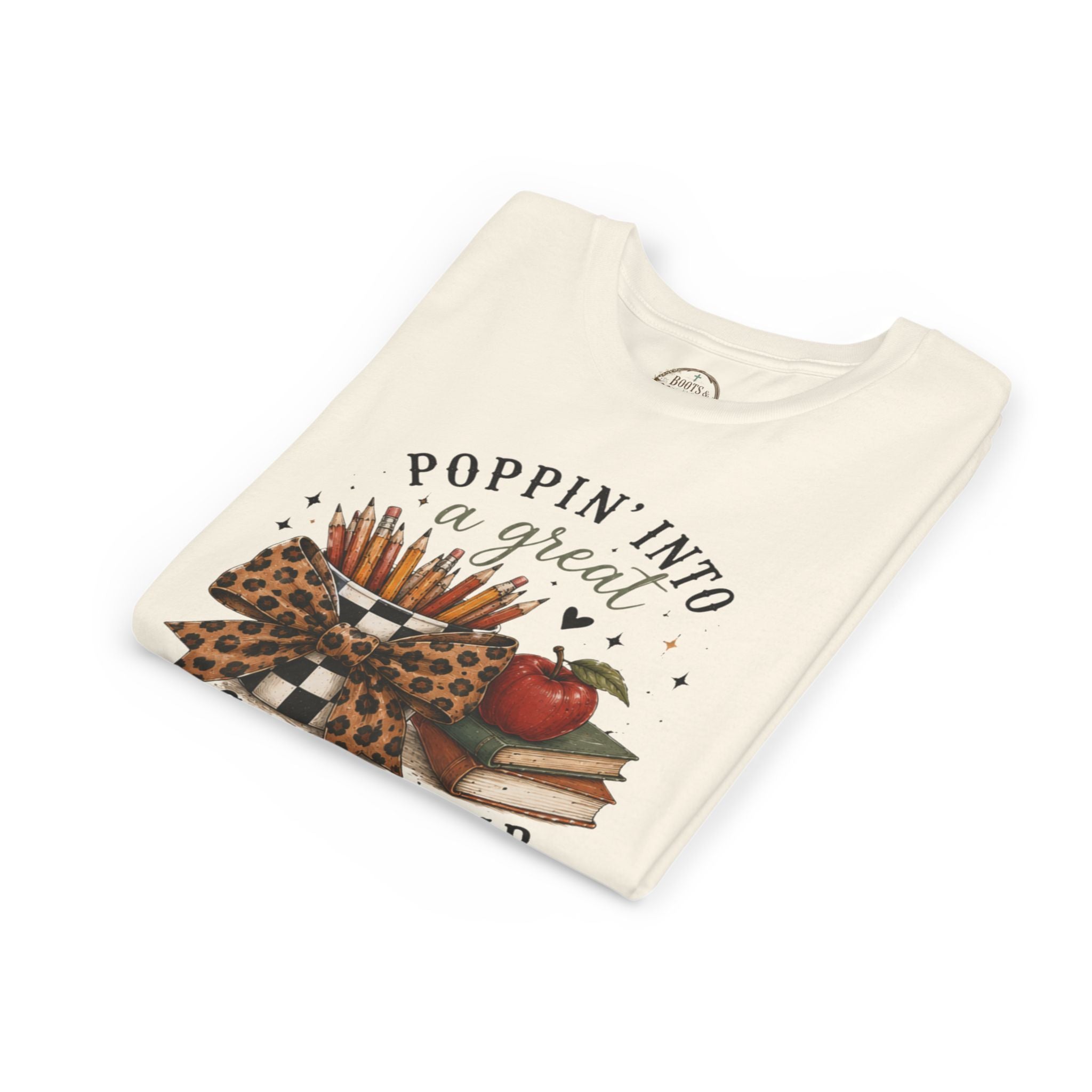 Youth Graphic T-Shirt — "Poppin' Into a Great School Year" Back-to-School Shirt