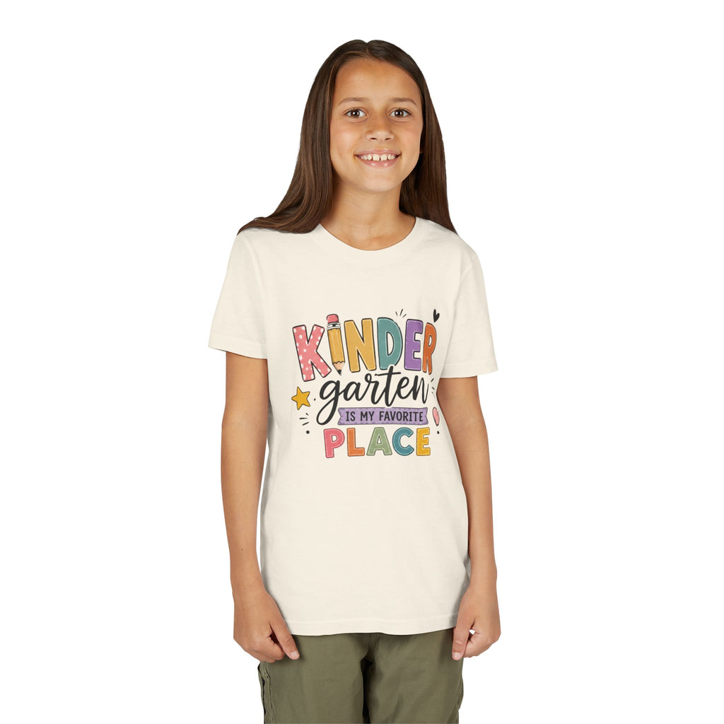 Kindergarten Is My Favorite Place Graphic T-Shirt - Cute Colorful Back-to-School Shirt for Kids