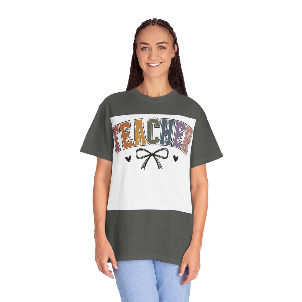 Teacher Rainbow Bow T-Shirt