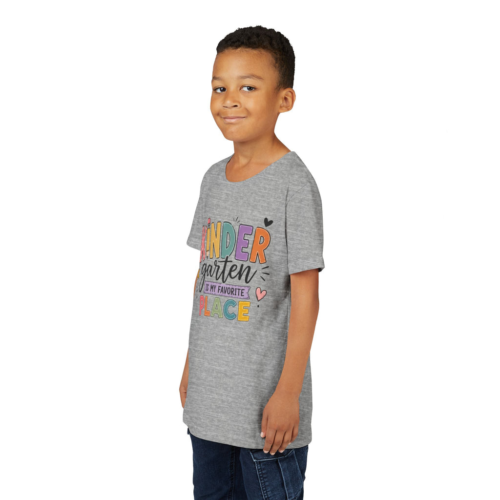 Kindergarten Is My Favorite Place Graphic T-Shirt - Cute Colorful Back-to-School Shirt for Kids