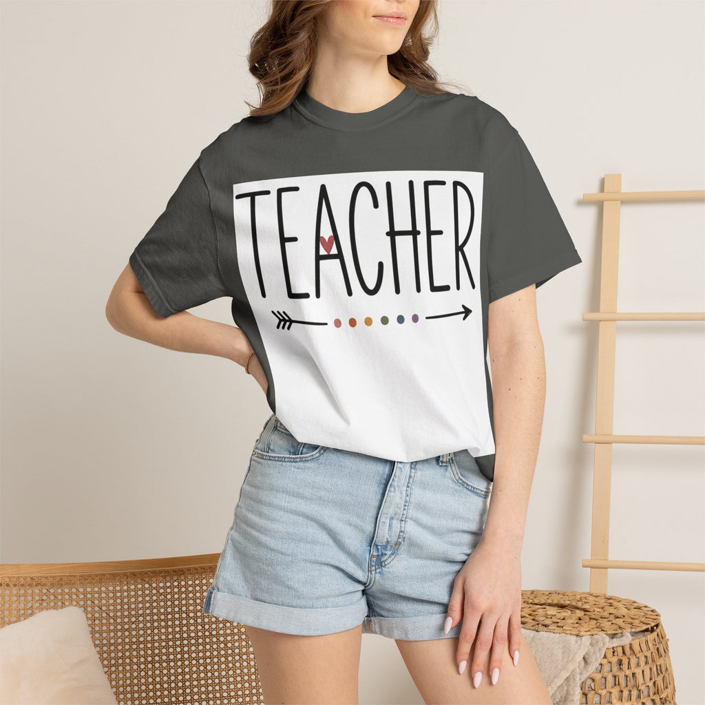 Teacher Arrow T-Shirt — Cute Heart Dotted Design for Educators