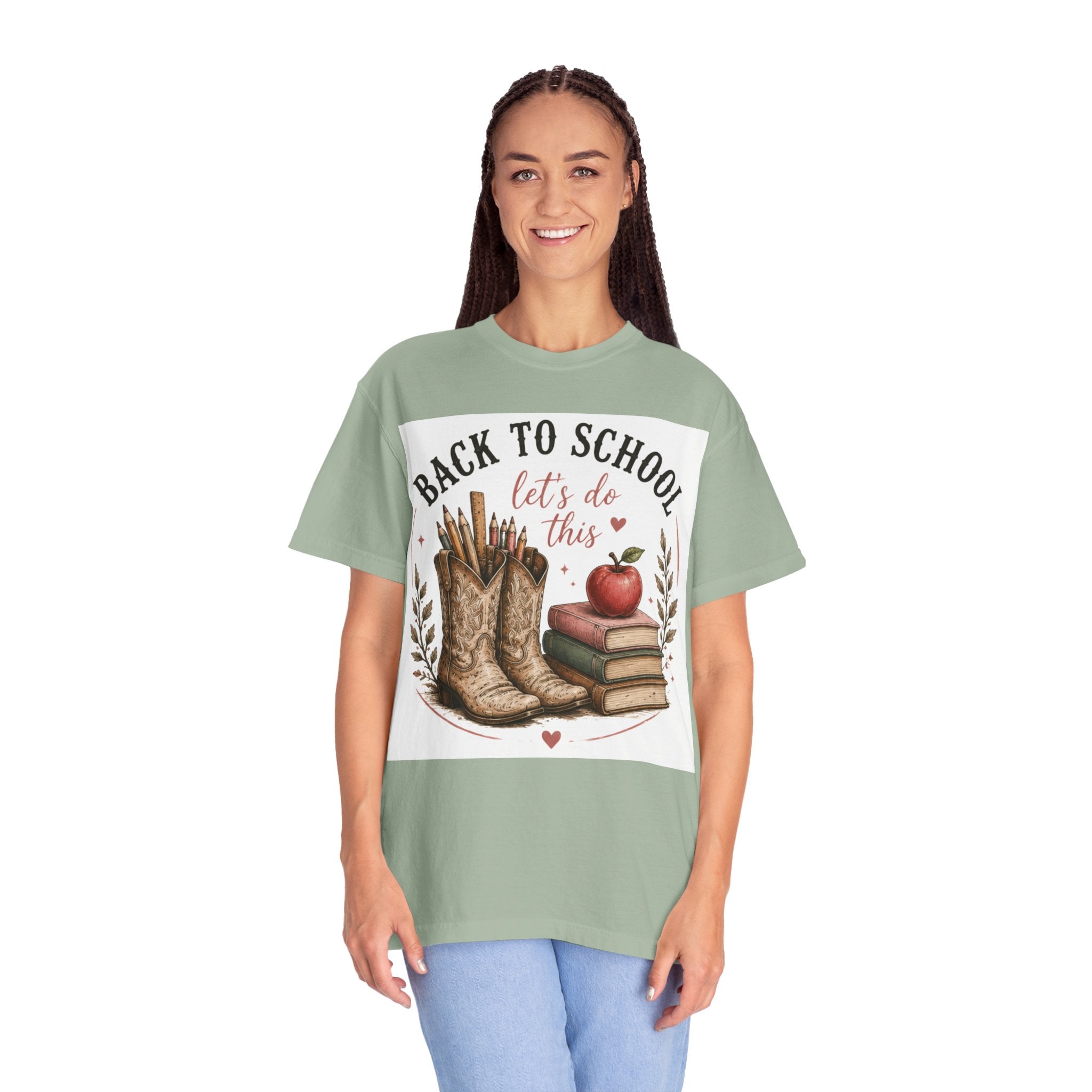 Adult Back to School Graphic T-Shirt – "Back to School, Let’s Do This" Cowboy Boots & Books Teacher