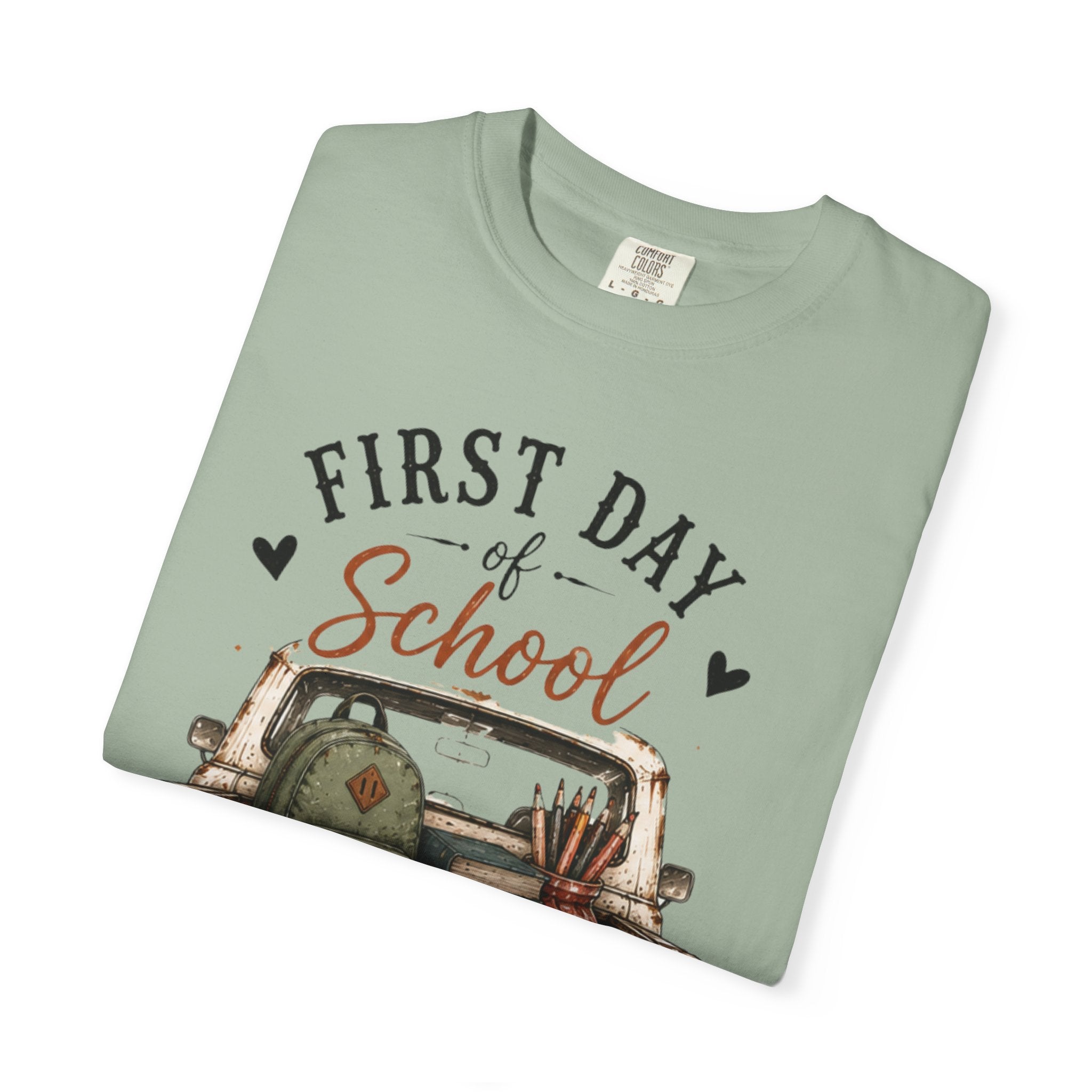 Adult First Day of School Truck Graphic T-Shirt
