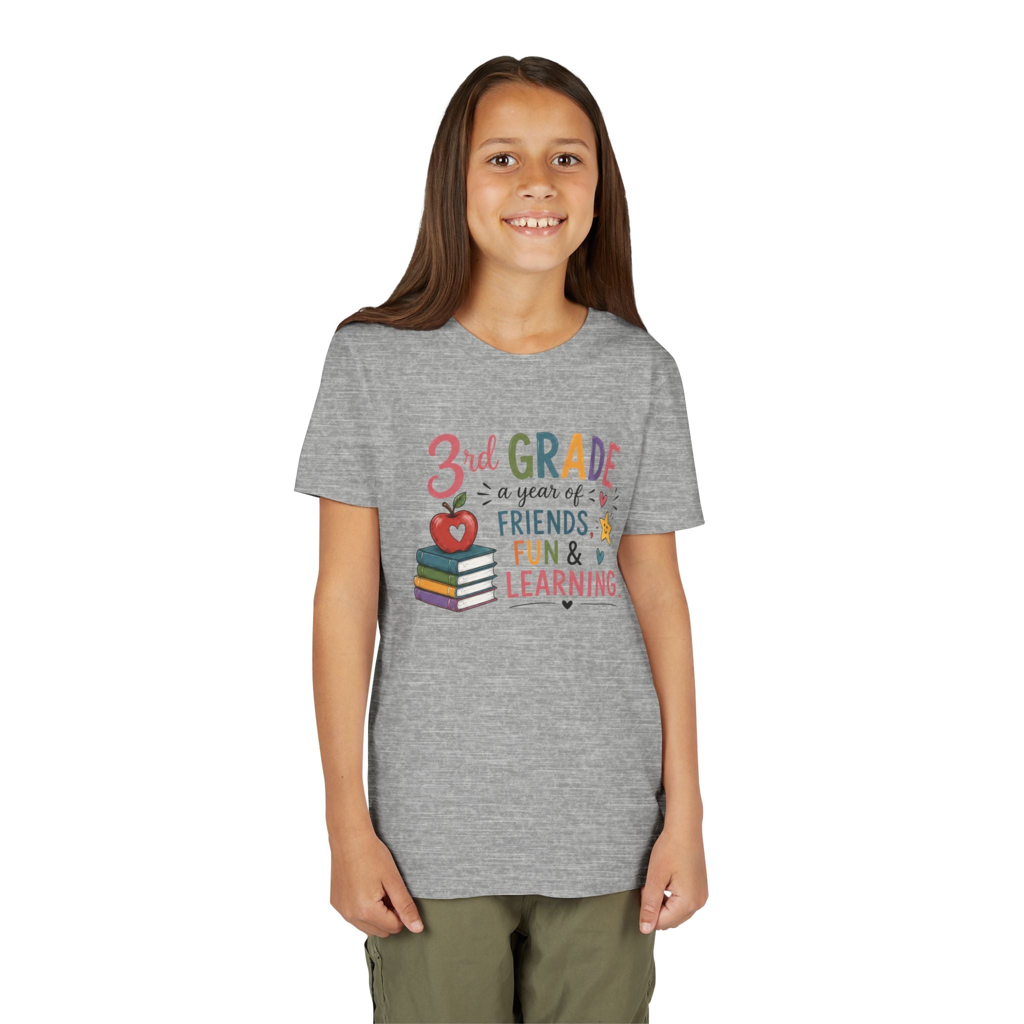 3rd Grade Graphic T‑Shirt - "3rd Grade: A Year of Friends, Fun & Learning" Back-to-School Tee