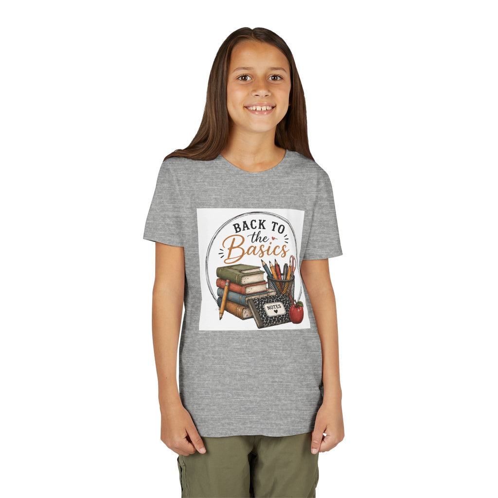 Youth Graphic T-Shirt — "Back to the Basics" School Teacher & Student Graphic