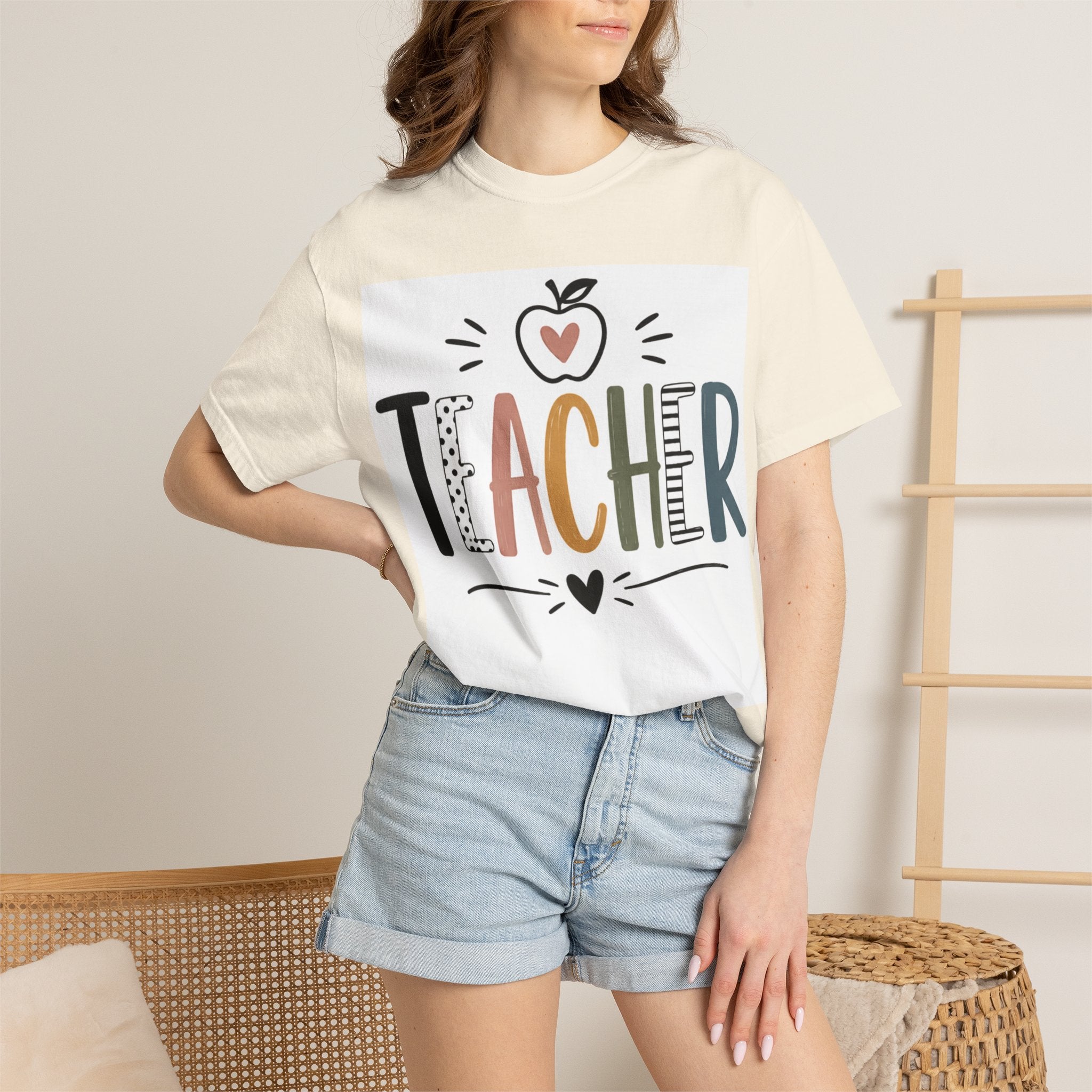 Teacher Graphic T-Shirt — Cute Apple School Staff Gift