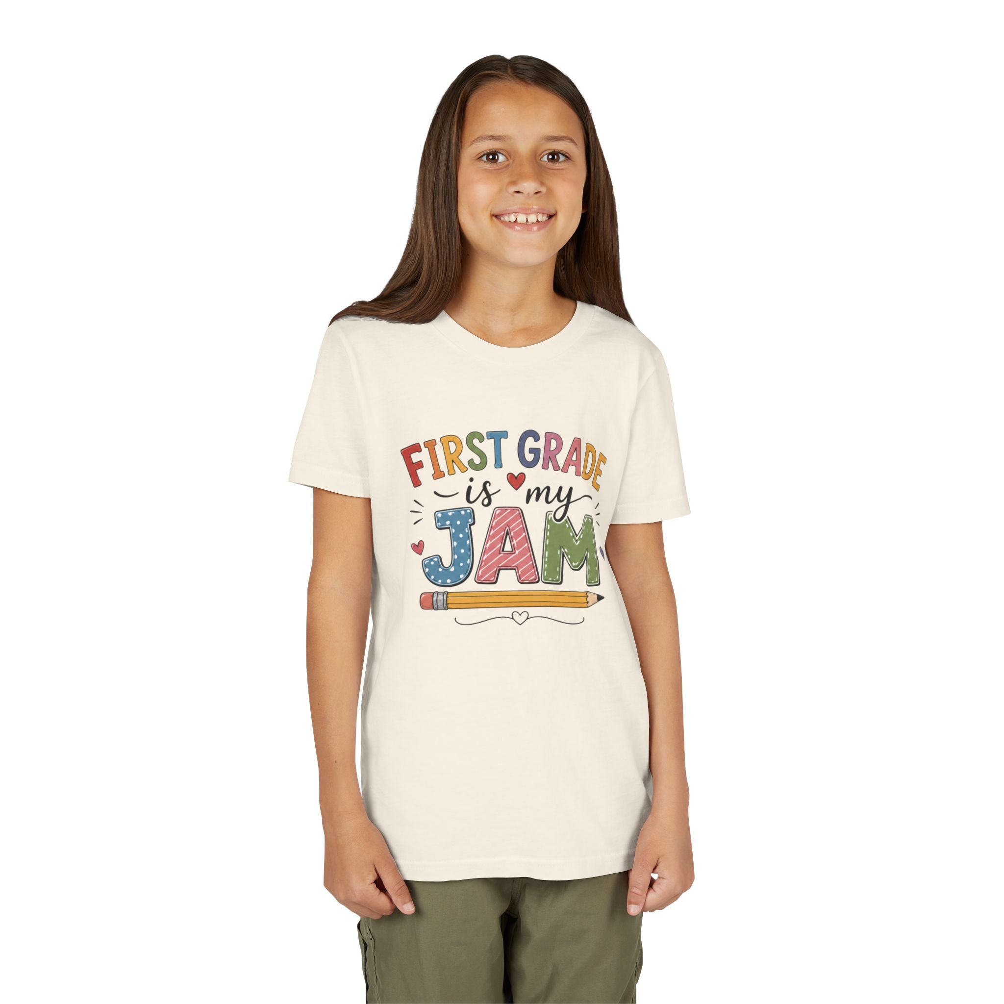 First Grade Is My Jam Graphic T-Shirt - Cute Back-to-School Pencil Shirt