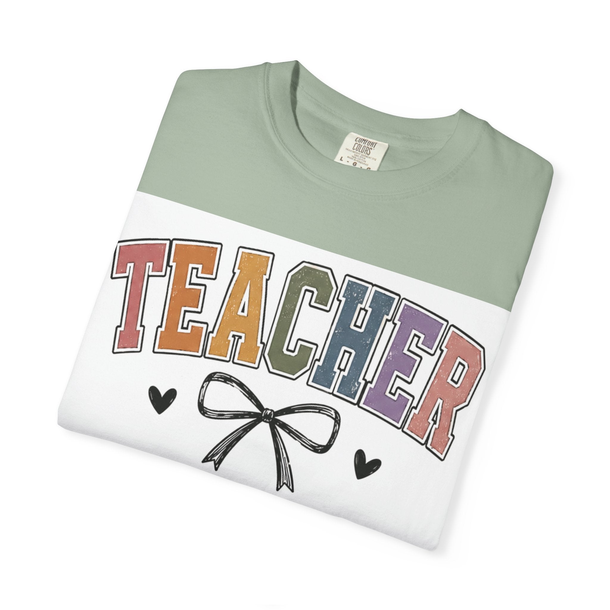 Teacher Rainbow Bow T-Shirt