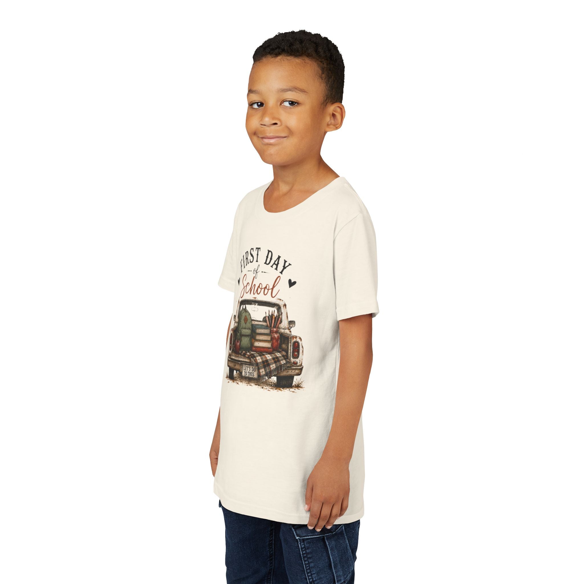 First Day of School Youth Graphic T-Shirt — Vintage Truck Back-to-School Shirt