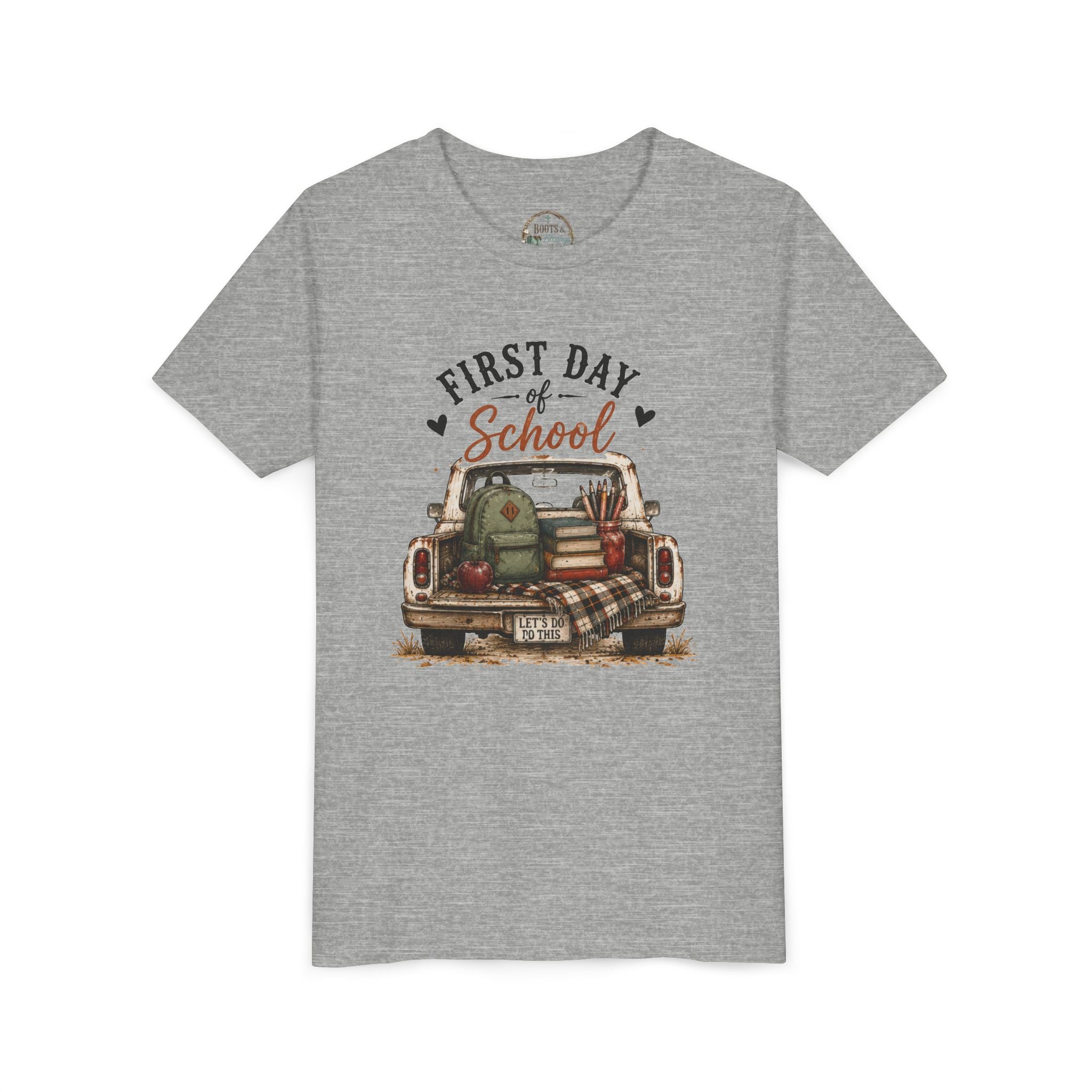 First Day of School Youth Graphic T-Shirt — Vintage Truck Back-to-School Shirt