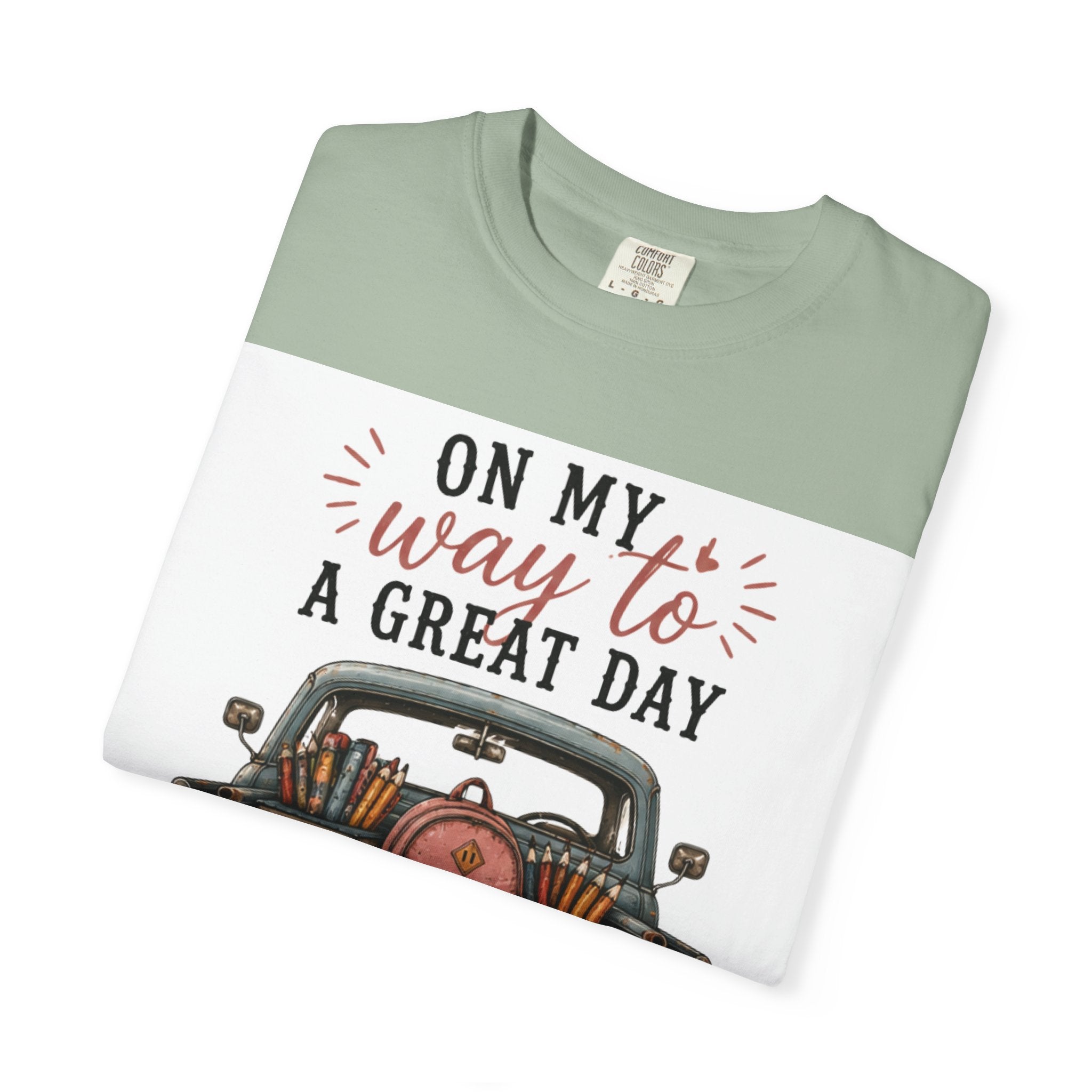Adult On My Way To A Great Day School Truck graphic T-Shirt