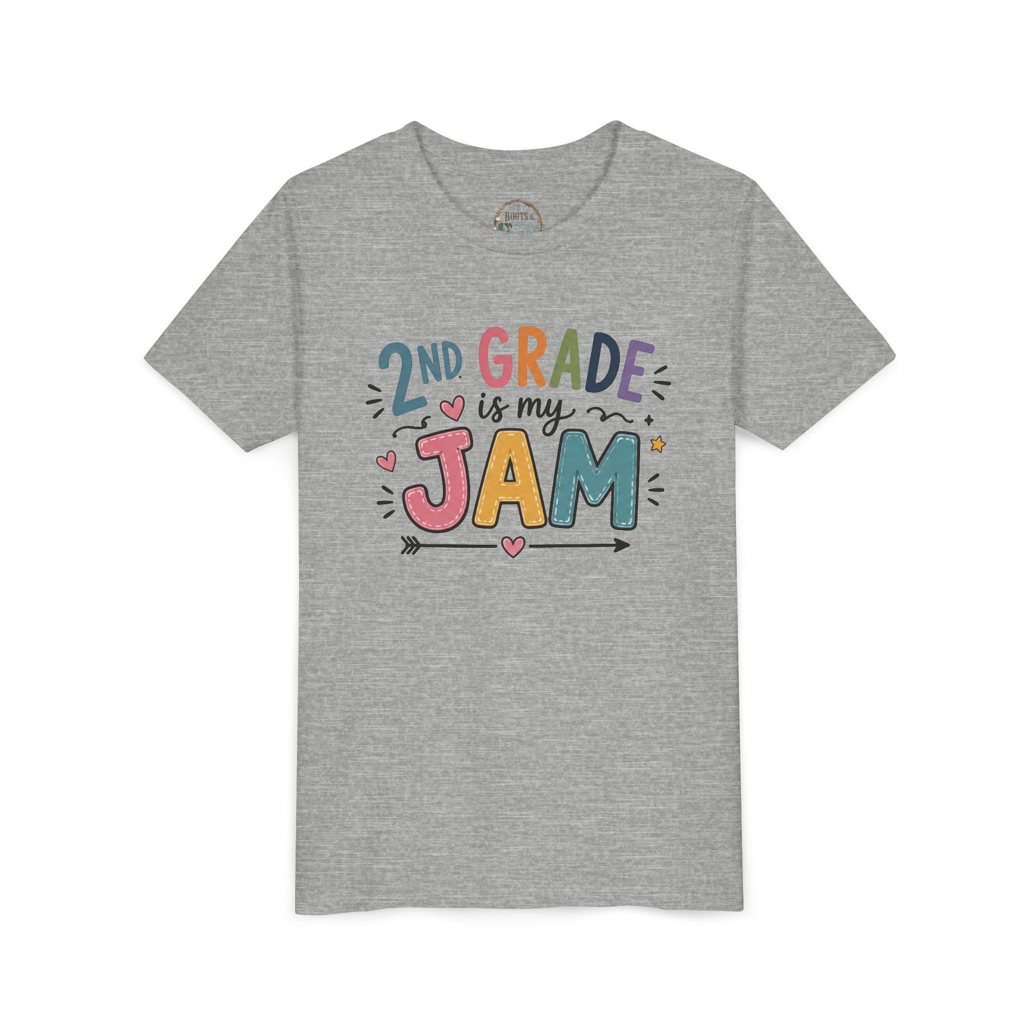 2nd Grade Is My Jam Graphic T-Shirt— Cute Colorful Back-to-School Shirt