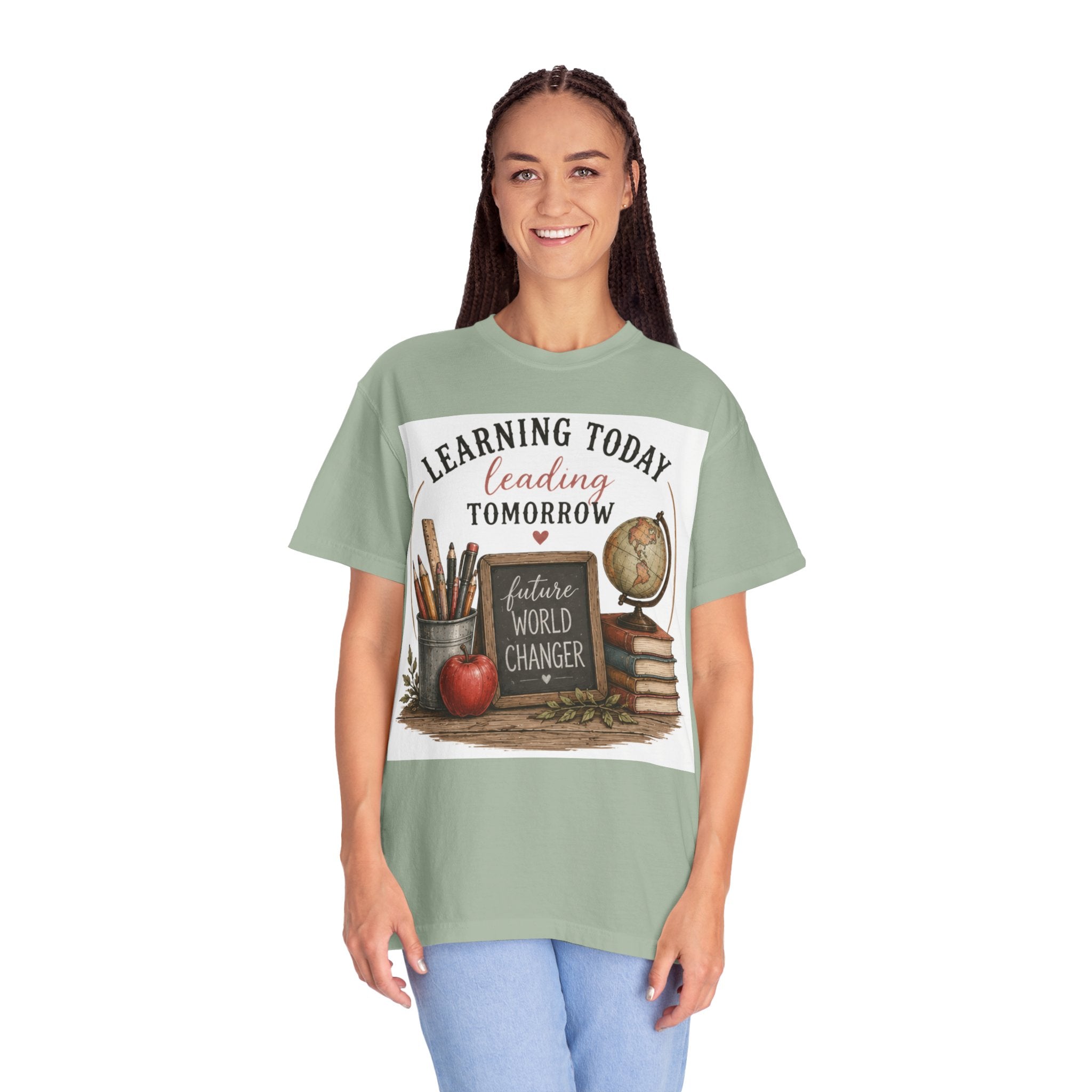 Teacher T-Shirt – "Learning Today, Leading Tomorrow: Future World Changer"
