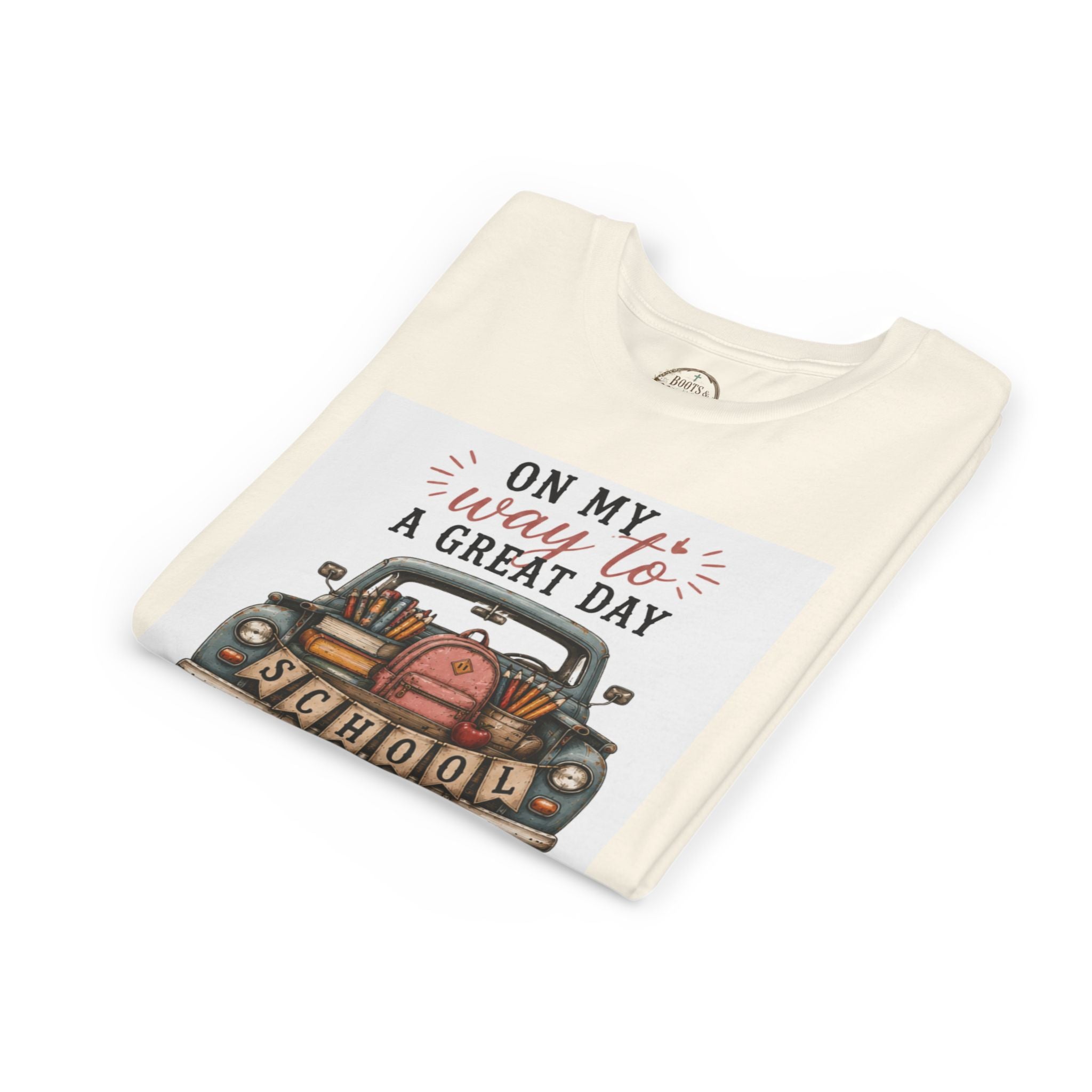 Youth Graphic T-Shirt - "On My Way to a Great Day" Back-to-School Car Design
