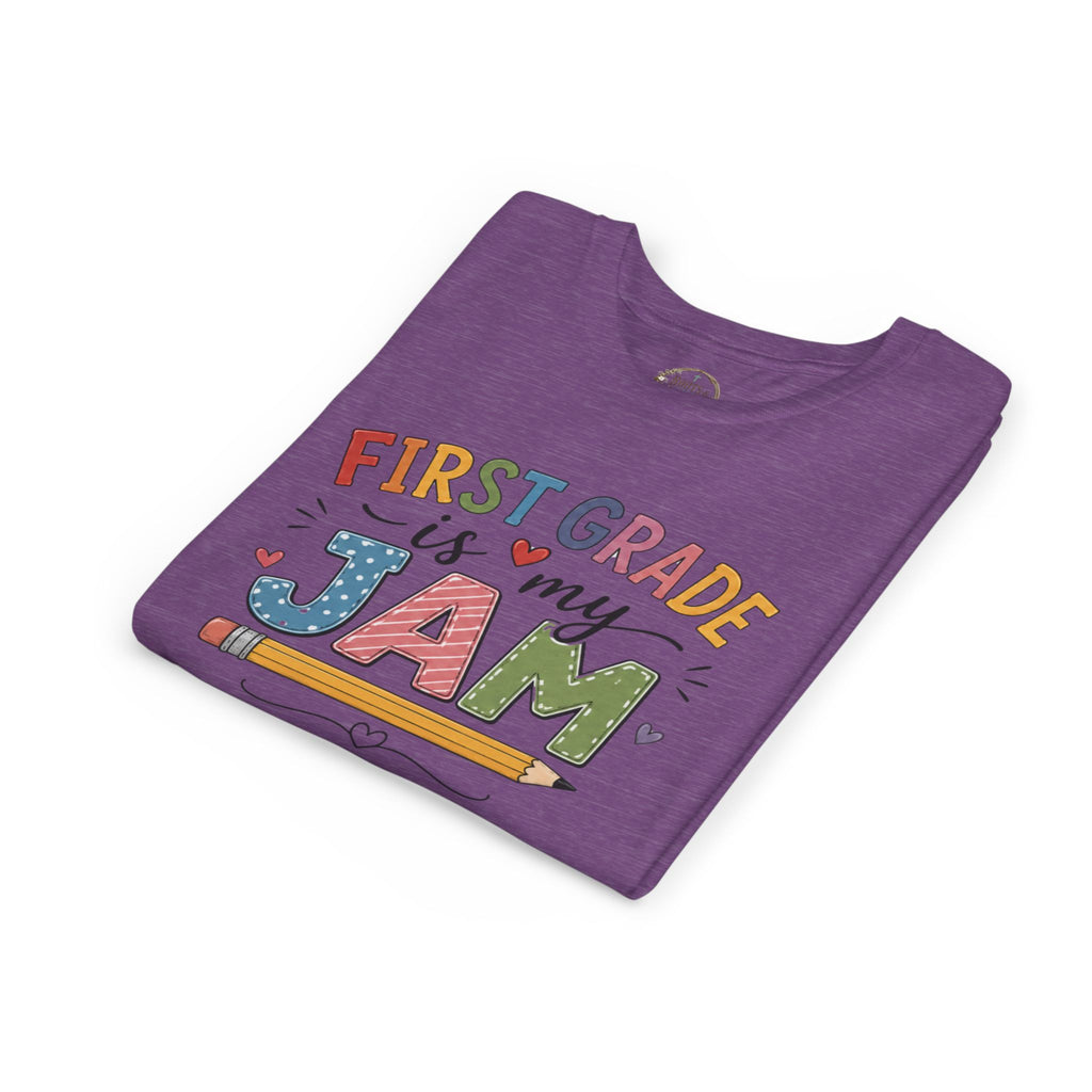First Grade Is My Jam Graphic T-Shirt - Cute Back-to-School Pencil Shirt