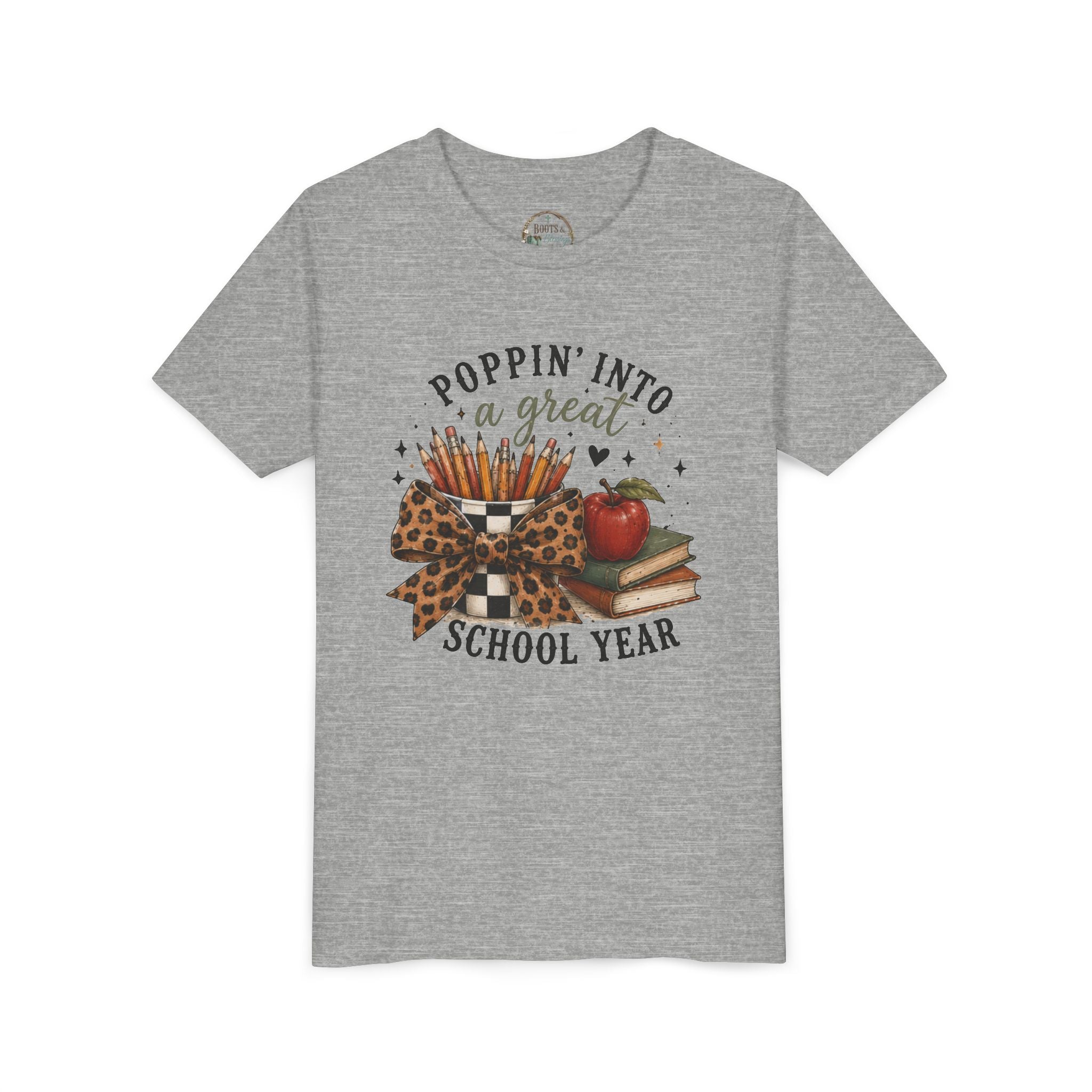 Youth Graphic T-Shirt — "Poppin' Into a Great School Year" Back-to-School Shirt