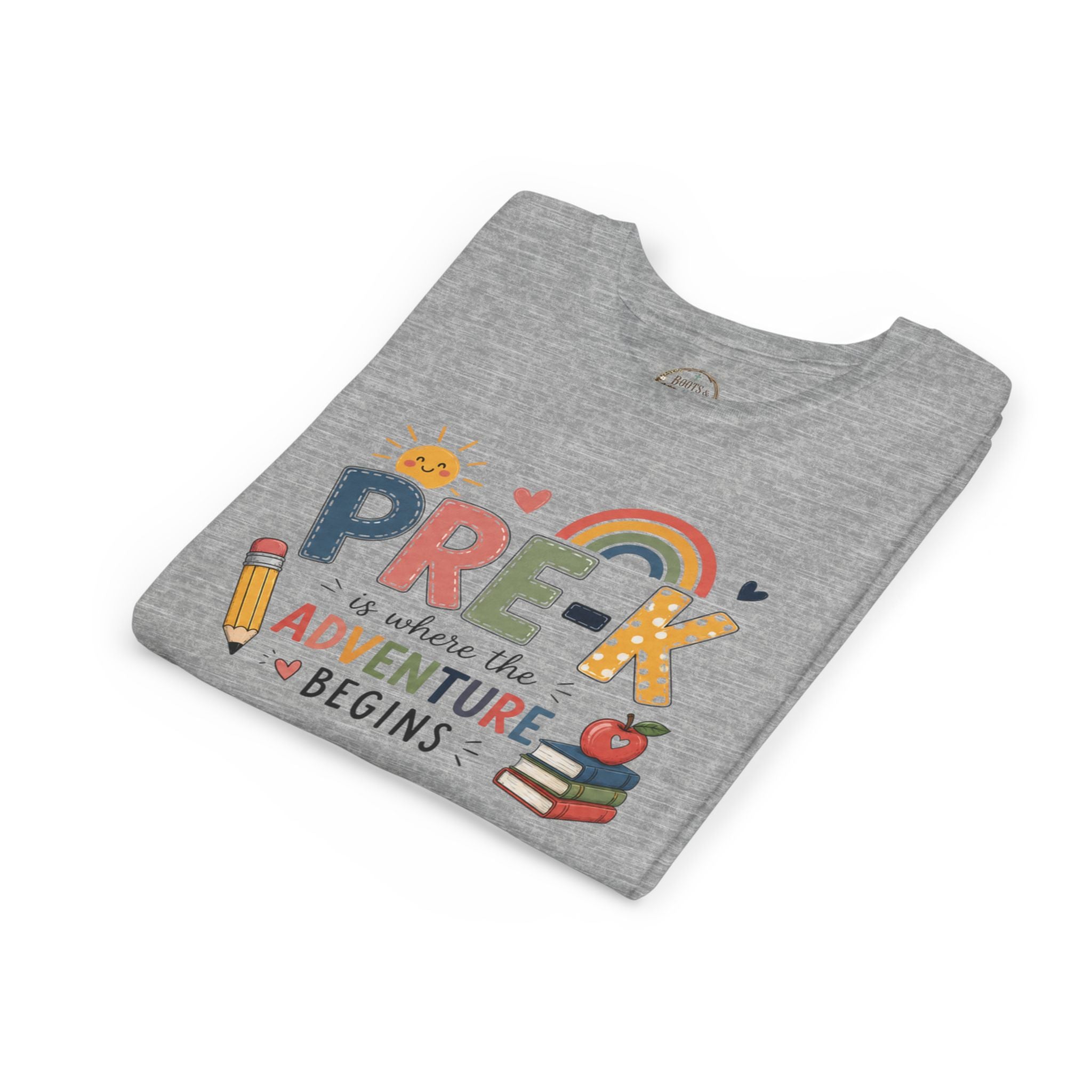 Pre-K Adventure Begins Youth Tee — Back to School Preschool Shirt
