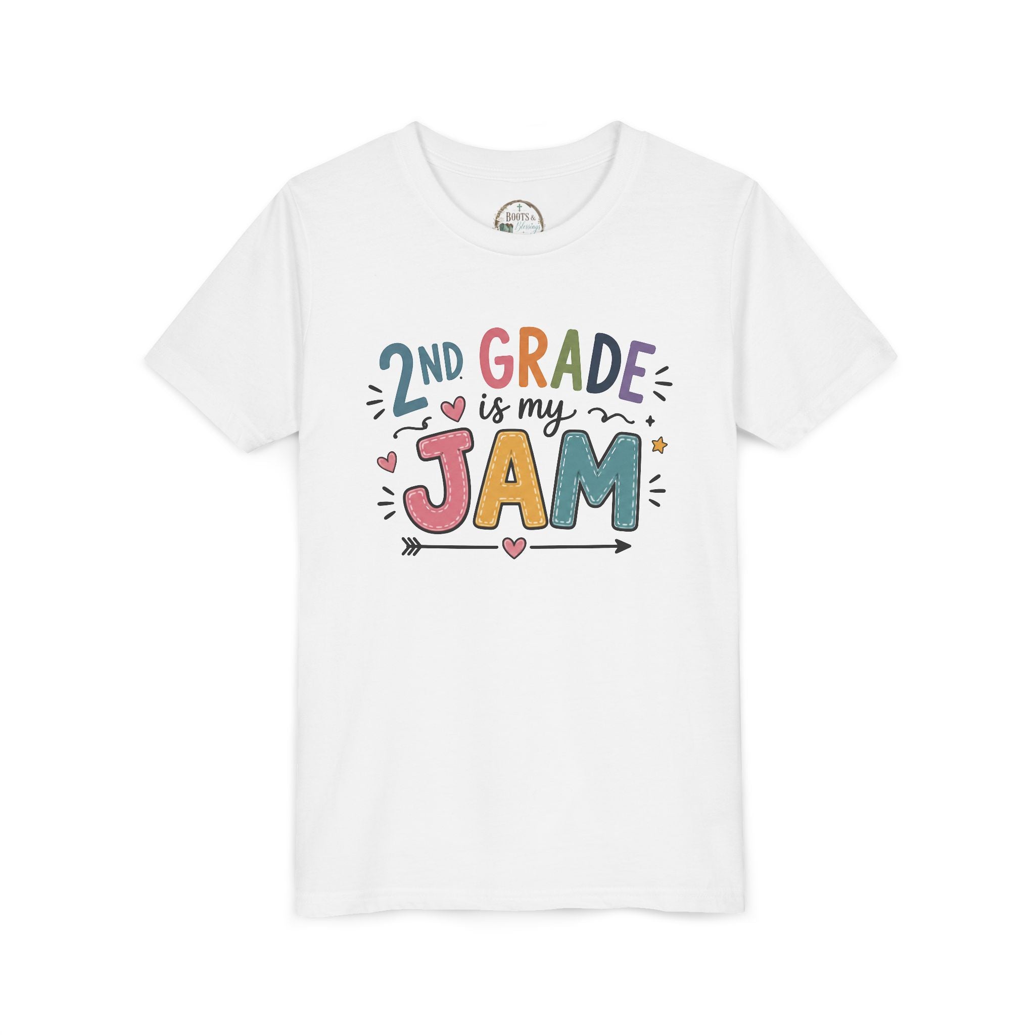 2nd Grade Is My Jam Graphic T-Shirt— Cute Colorful Back-to-School Shirt