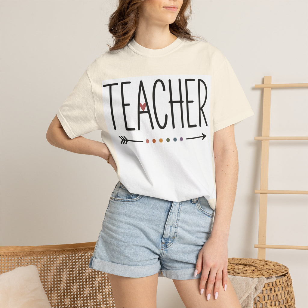 Teacher Arrow T-Shirt — Cute Heart Dotted Design for Educators