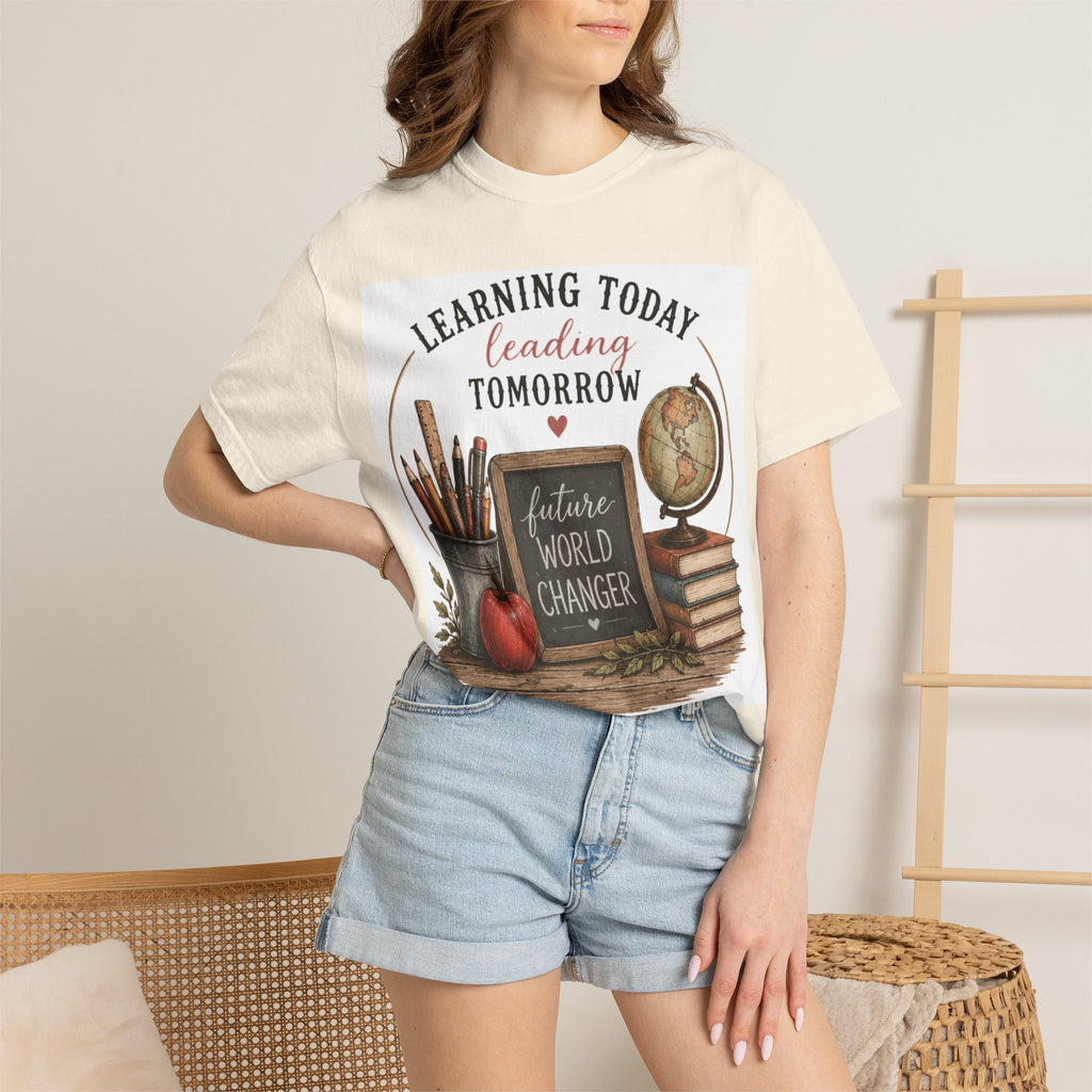 Teacher T-Shirt – "Learning Today, Leading Tomorrow: Future World Changer"