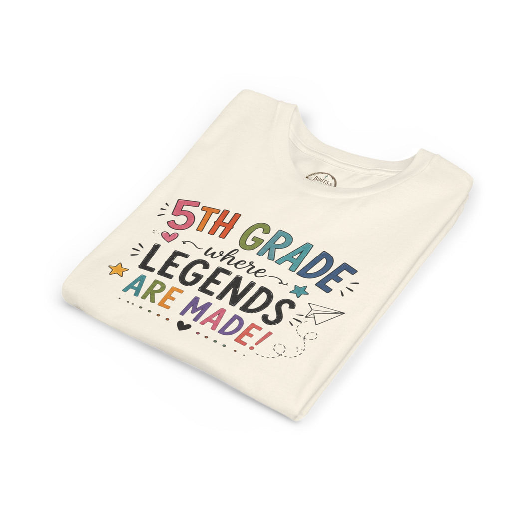 5th Grade Where Legends Are Made Graphic T-Shirt — Back-to-School Kids Tee
