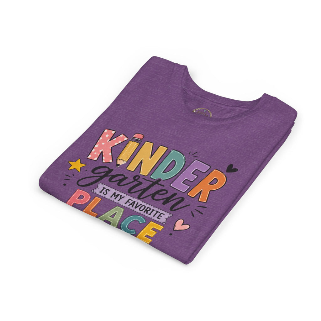 Kindergarten Is My Favorite Place Graphic T-Shirt - Cute Colorful Back-to-School Shirt for Kids