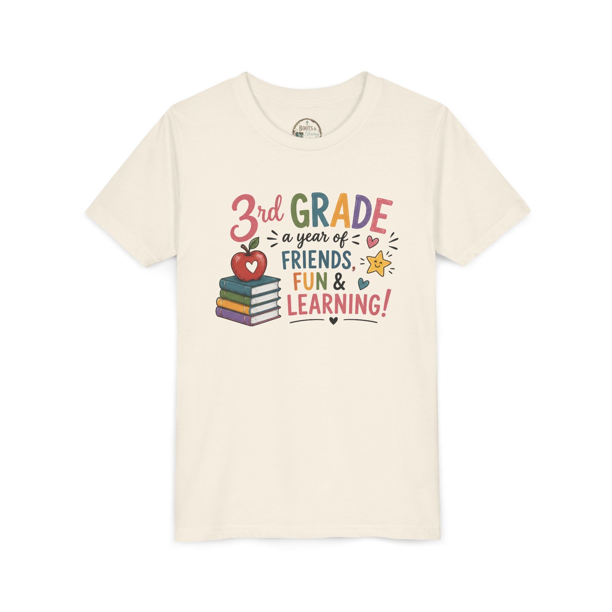 3rd Grade Graphic T‑Shirt - "3rd Grade: A Year of Friends, Fun & Learning" Back-to-School Tee