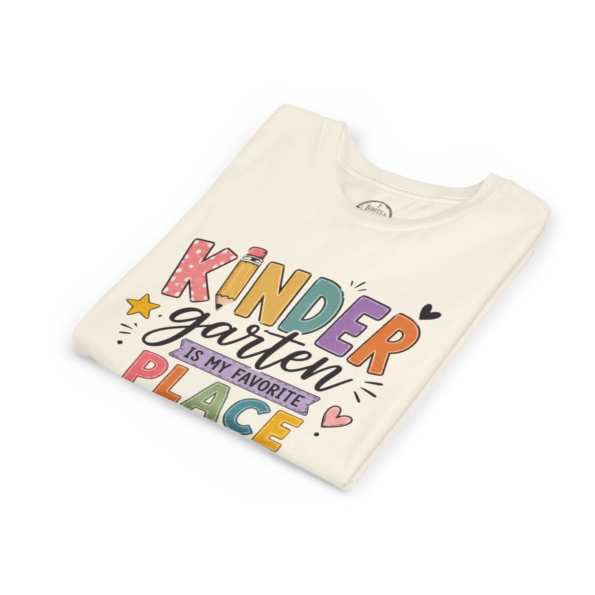 Kindergarten Is My Favorite Place Graphic T-Shirt - Cute Colorful Back-to-School Shirt for Kids
