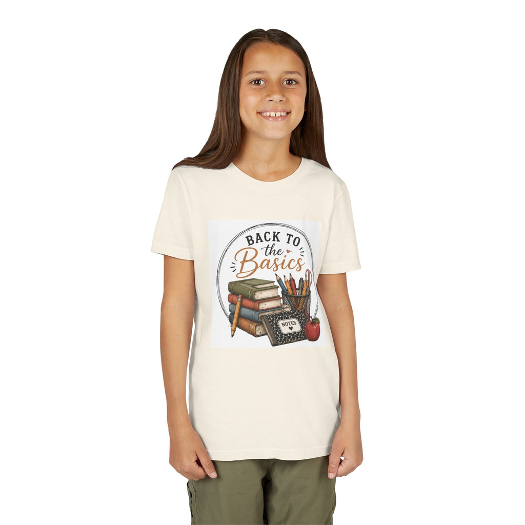 Youth Graphic T-Shirt — "Back to the Basics" School Teacher & Student Graphic