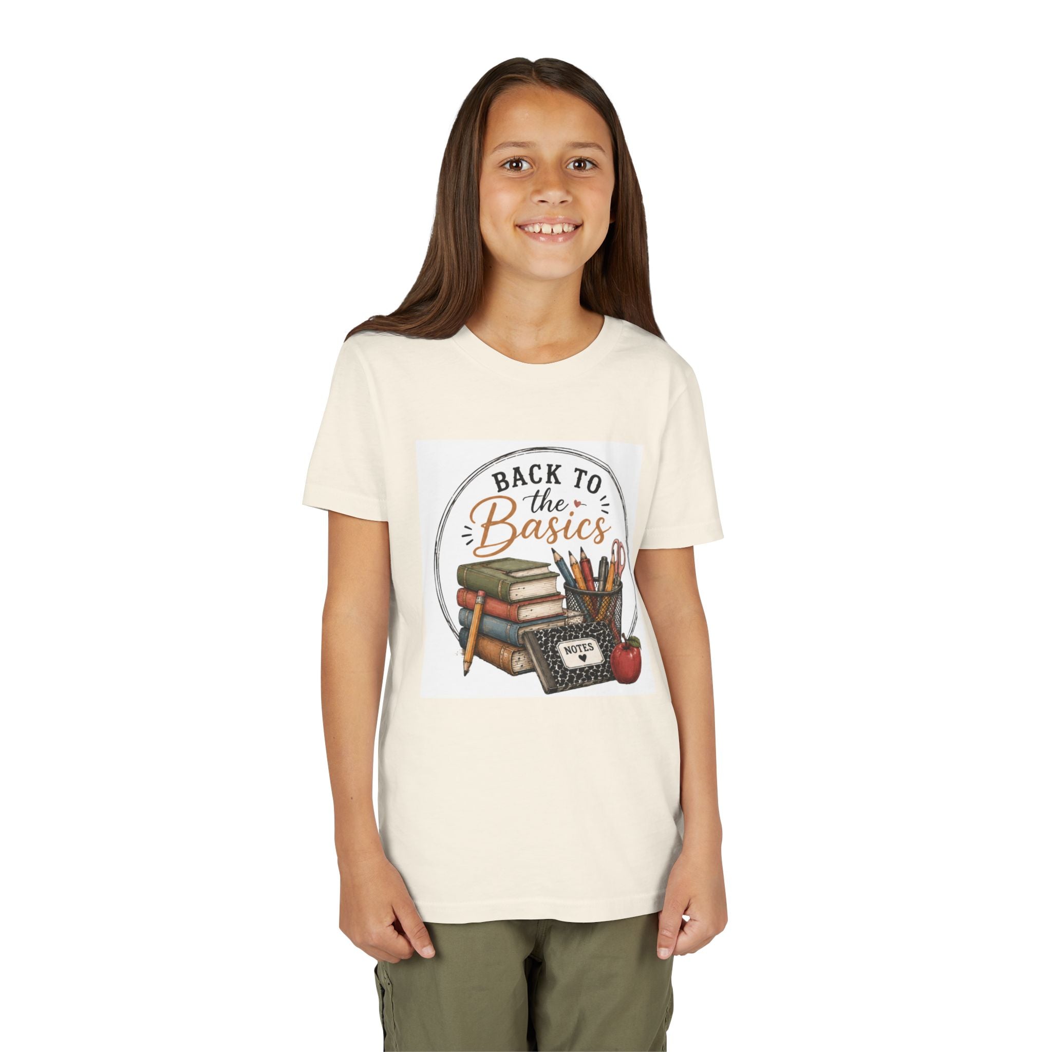 Youth Graphic T-Shirt — "Back to the Basics" School Teacher & Student Graphic