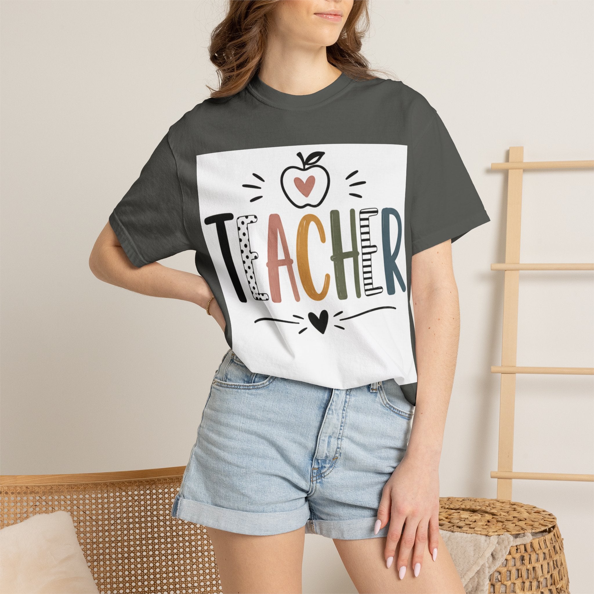 Teacher Graphic T-Shirt — Cute Apple School Staff Gift