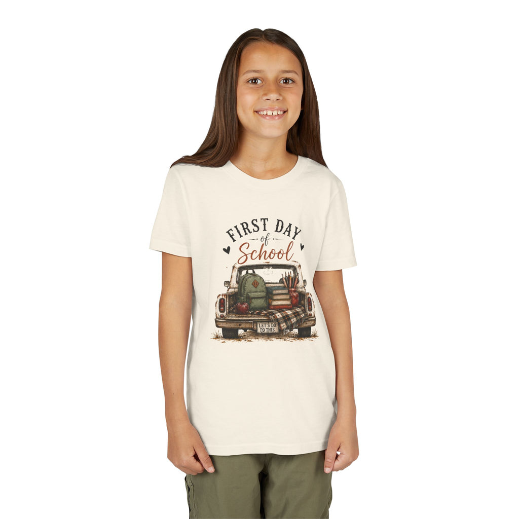 First Day of School Youth Graphic T-Shirt — Vintage Truck Back-to-School Shirt