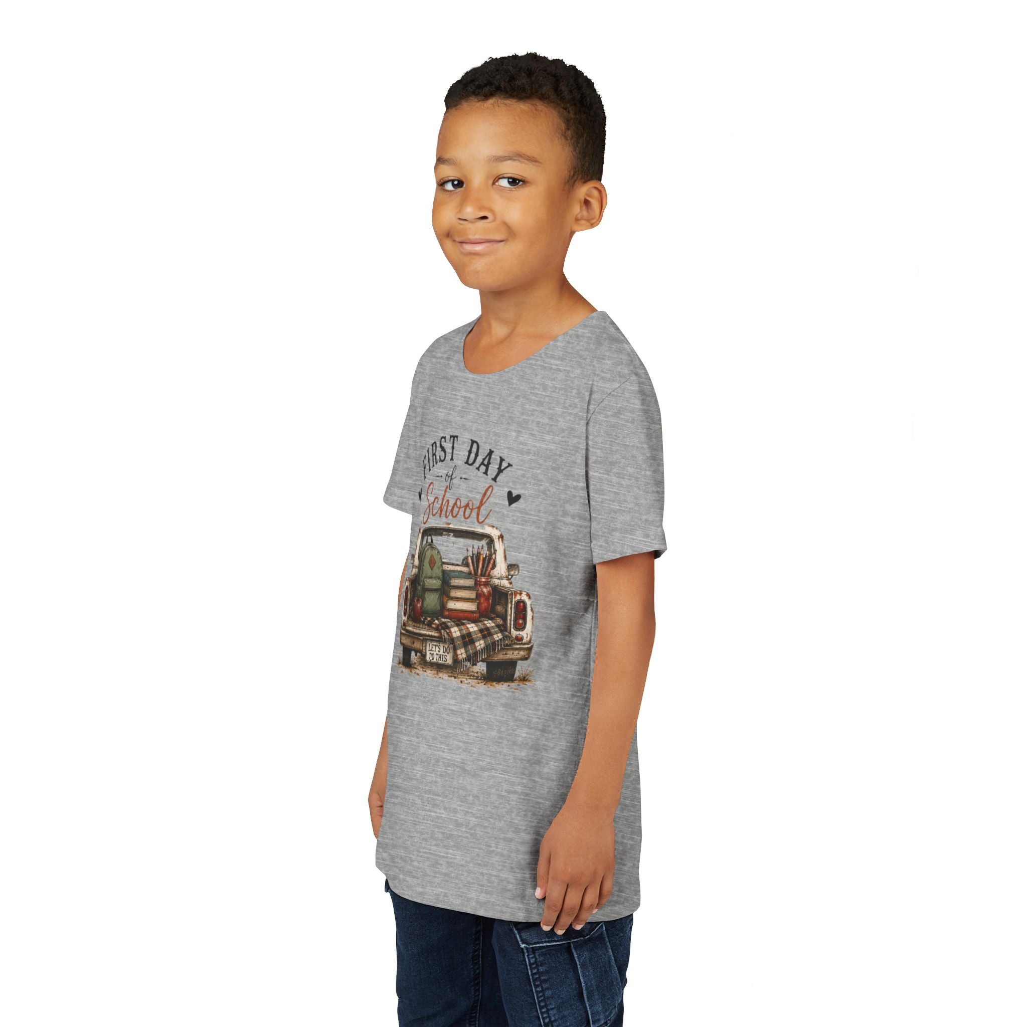 First Day of School Youth Graphic T-Shirt — Vintage Truck Back-to-School Shirt