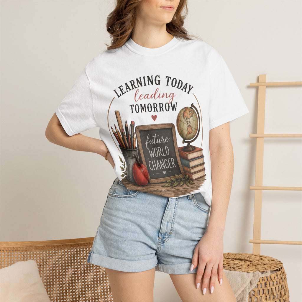 Teacher T-Shirt – "Learning Today, Leading Tomorrow: Future World Changer"