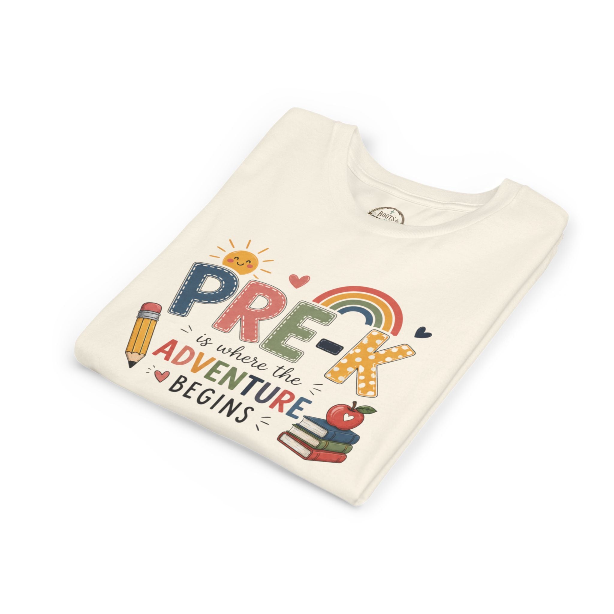 Pre-K Adventure Begins Youth Tee — Back to School Preschool Shirt