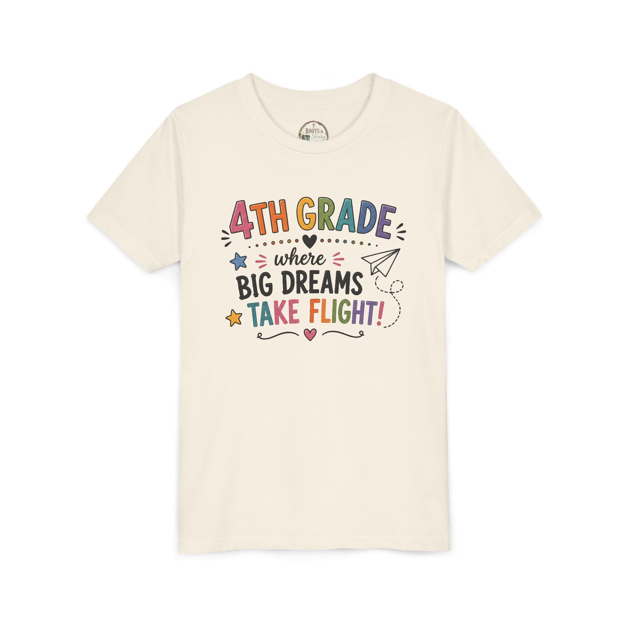4th Grade Graphic T-Shirt – "Where Big Dreams Take Flight" Youth Tee