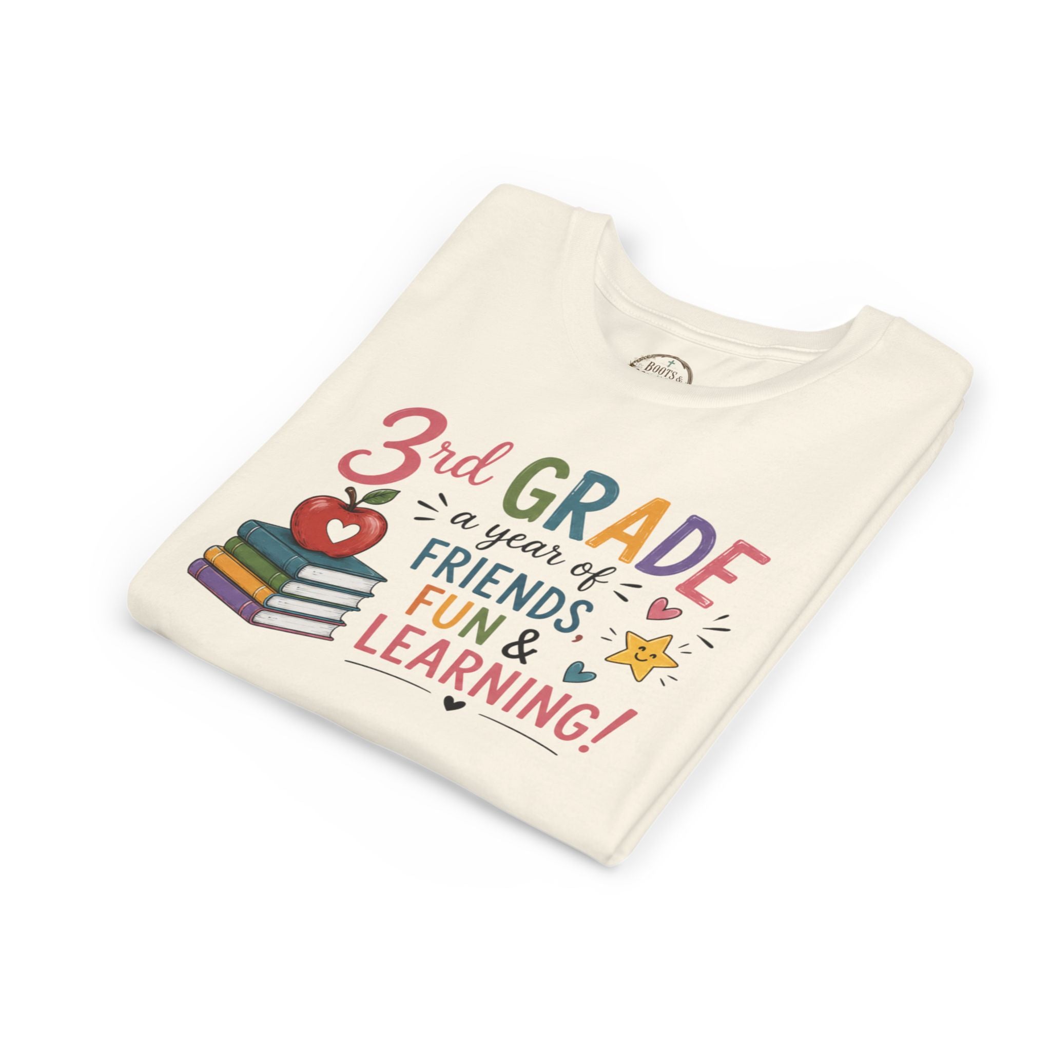 3rd Grade Graphic T‑Shirt - "3rd Grade: A Year of Friends, Fun & Learning" Back-to-School Tee