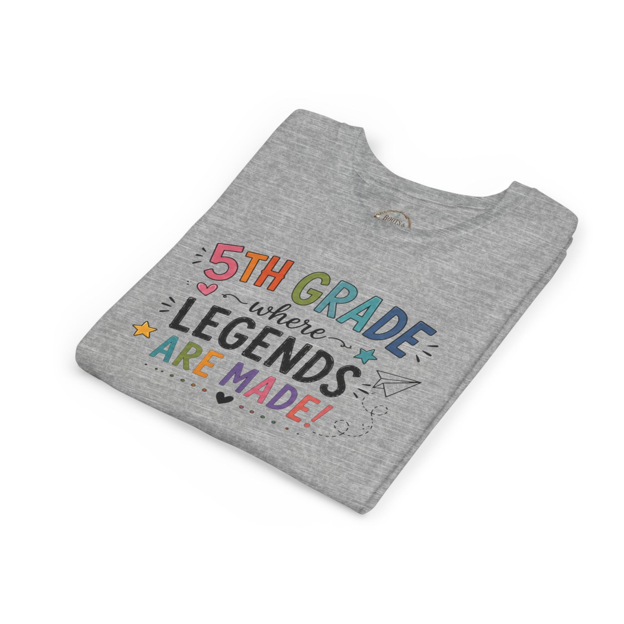 5th Grade Where Legends Are Made Graphic T-Shirt — Back-to-School Kids Tee