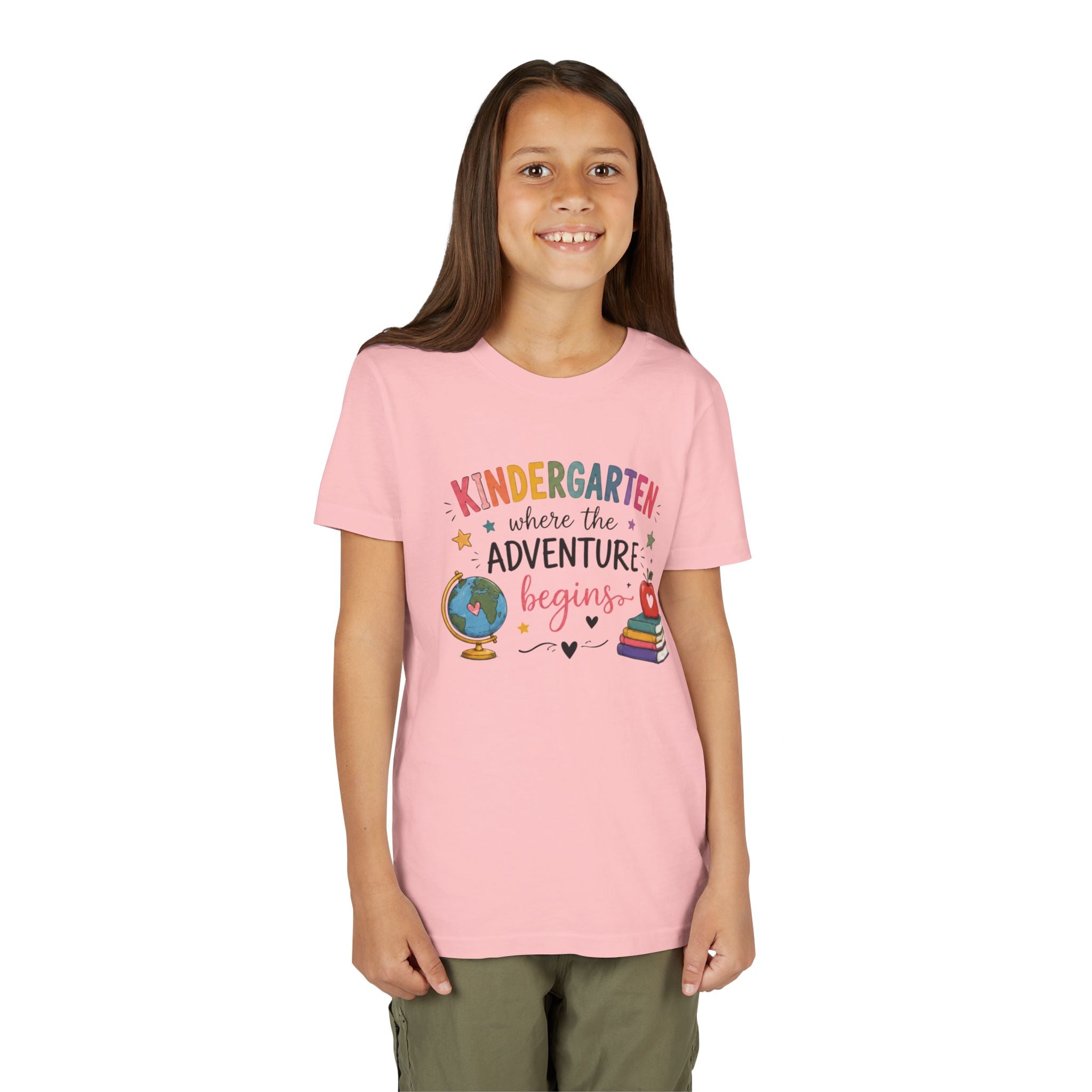 Kindergarten Adventure Graphic T-Shirt – "Kindergarten Where the Adventure Begins" Back-to-School Shirt