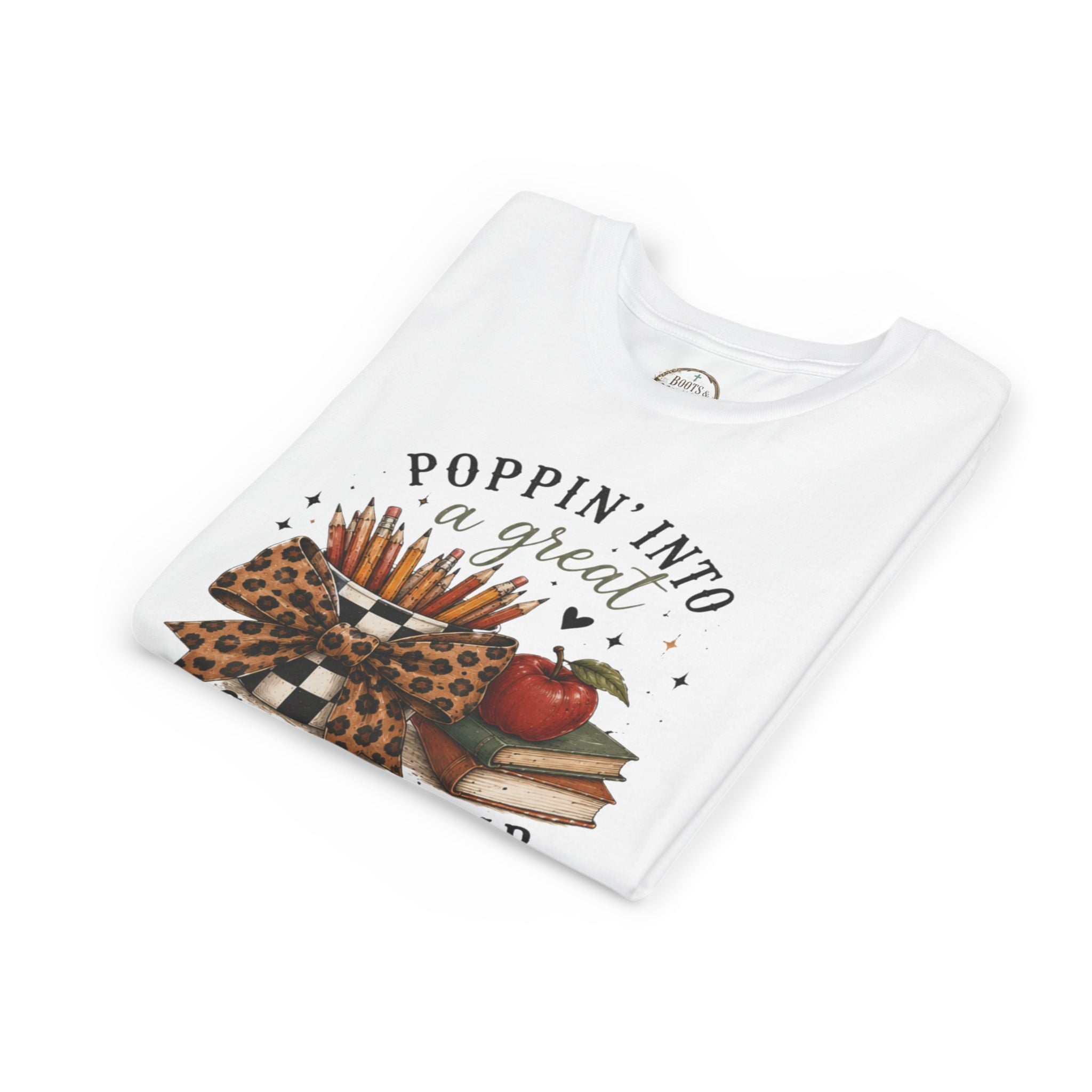 Youth Graphic T-Shirt — "Poppin' Into a Great School Year" Back-to-School Shirt