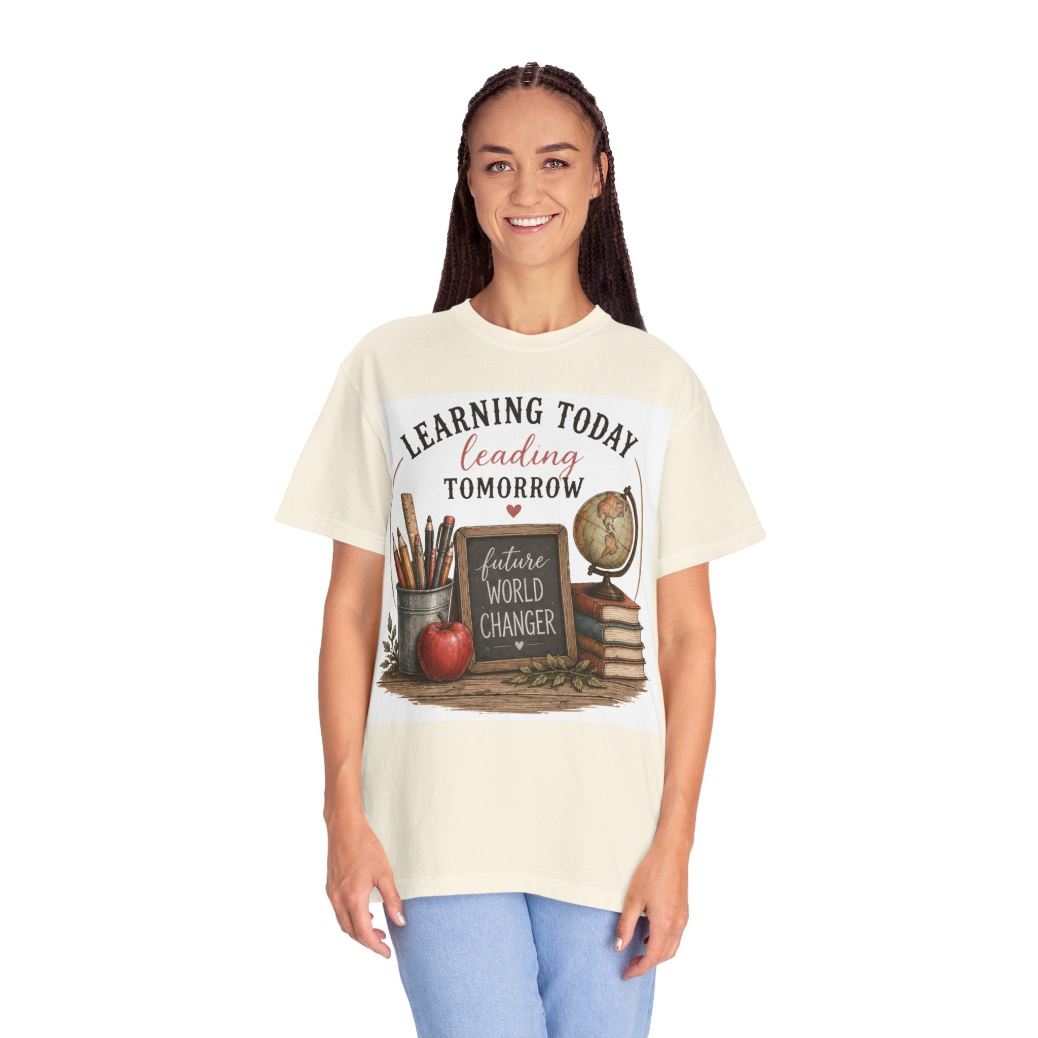 Teacher T-Shirt – "Learning Today, Leading Tomorrow: Future World Changer"