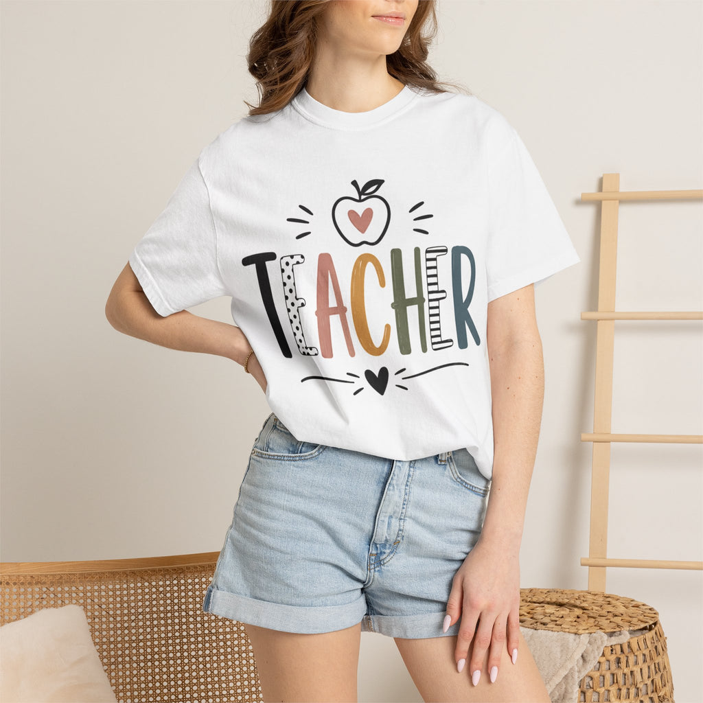 Teacher Graphic T-Shirt — Cute Apple School Staff Gift