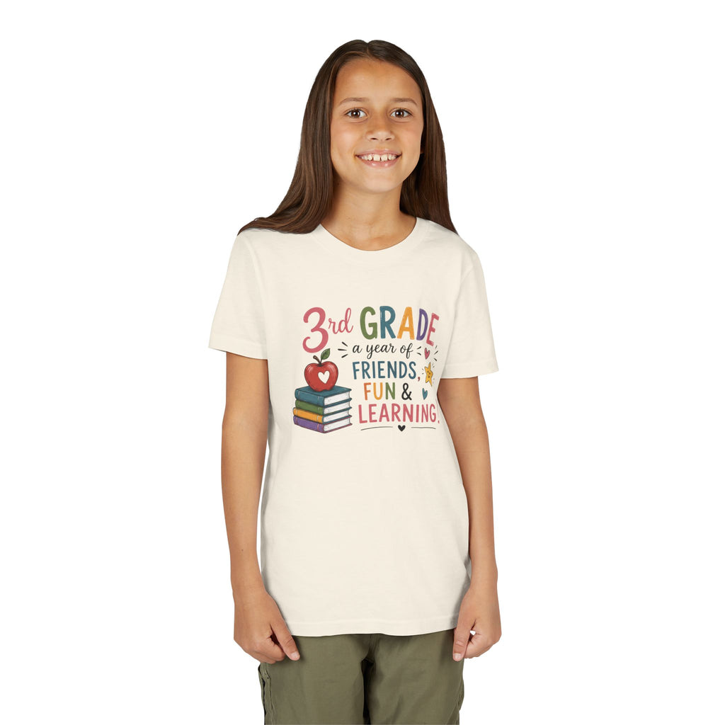 3rd Grade Graphic T‑Shirt - "3rd Grade: A Year of Friends, Fun & Learning" Back-to-School Tee