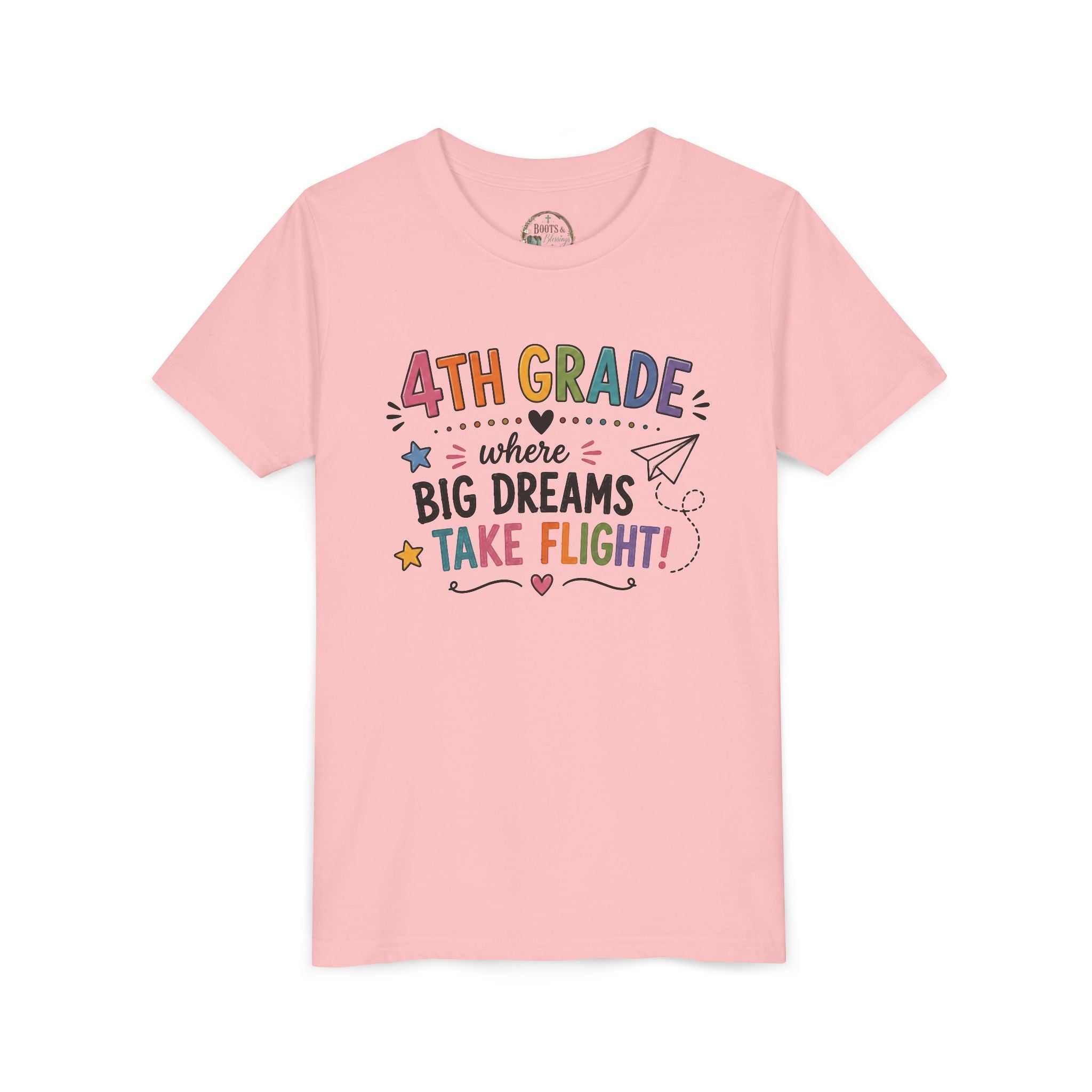 4th Grade Graphic T-Shirt – "Where Big Dreams Take Flight" Youth Tee