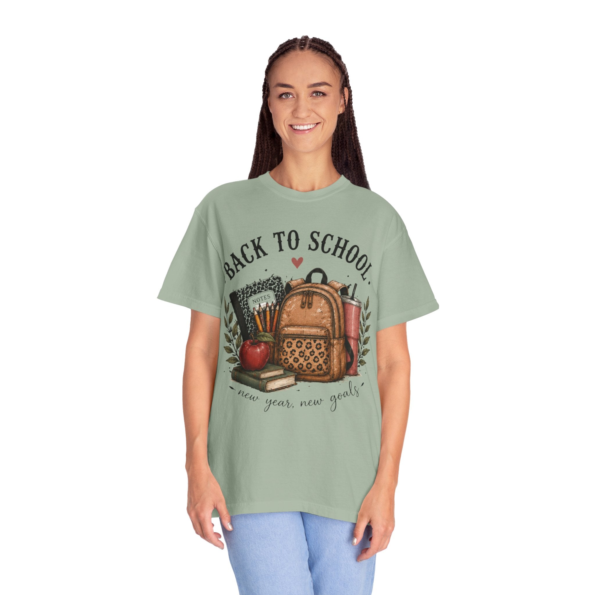 Adult Back to School Graphic T-Shirt — “Back to School, new year new goals”