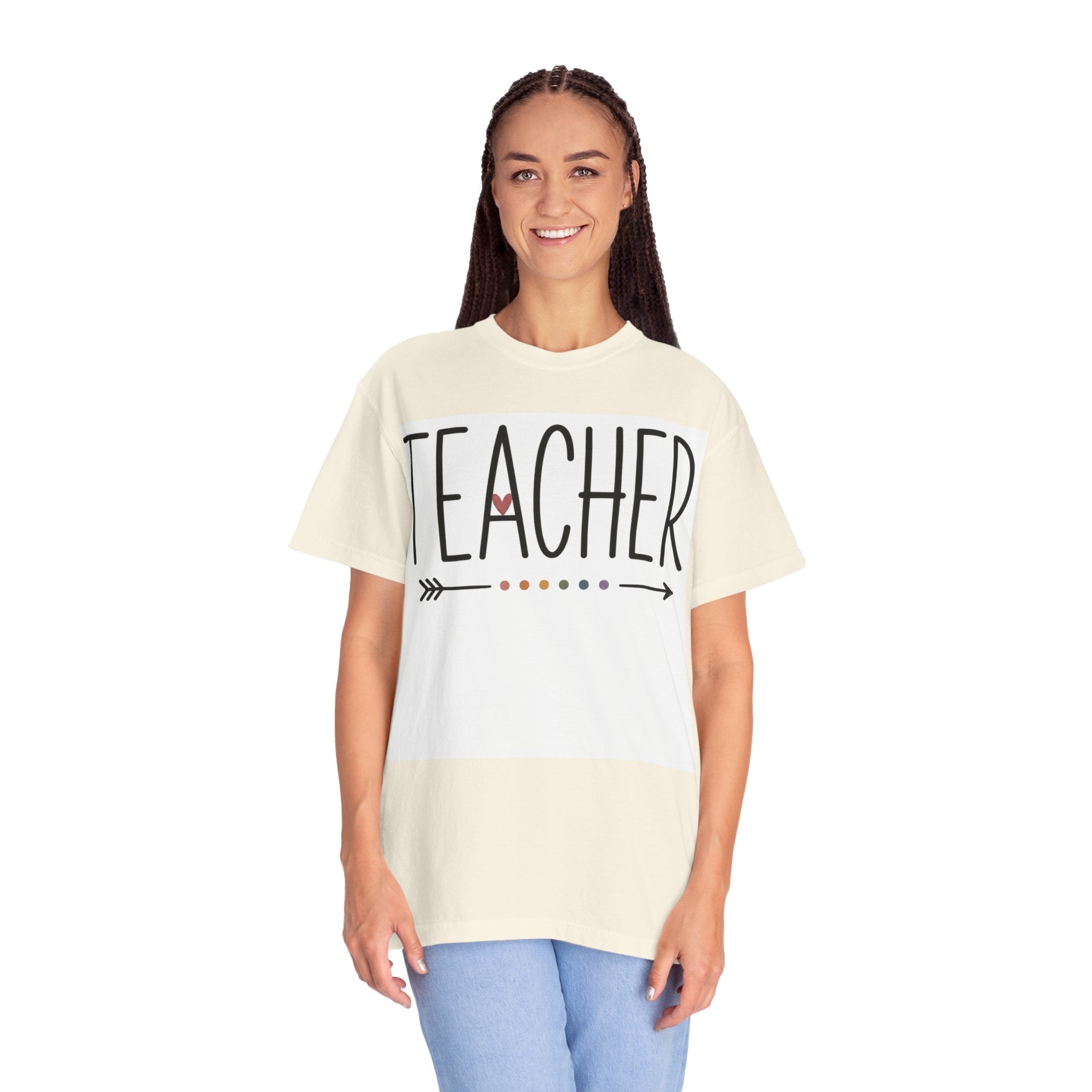 Teacher Arrow T-Shirt — Cute Heart Dotted Design for Educators