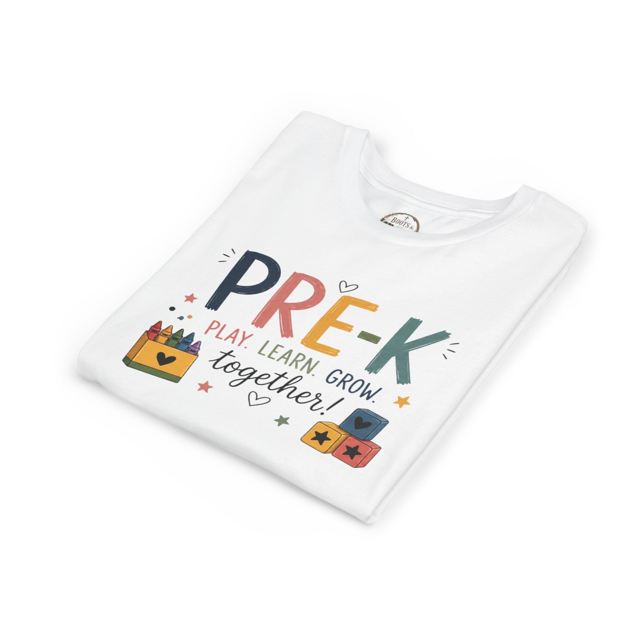 Pre-K Play Learn Grow Graphic T-Shirt
